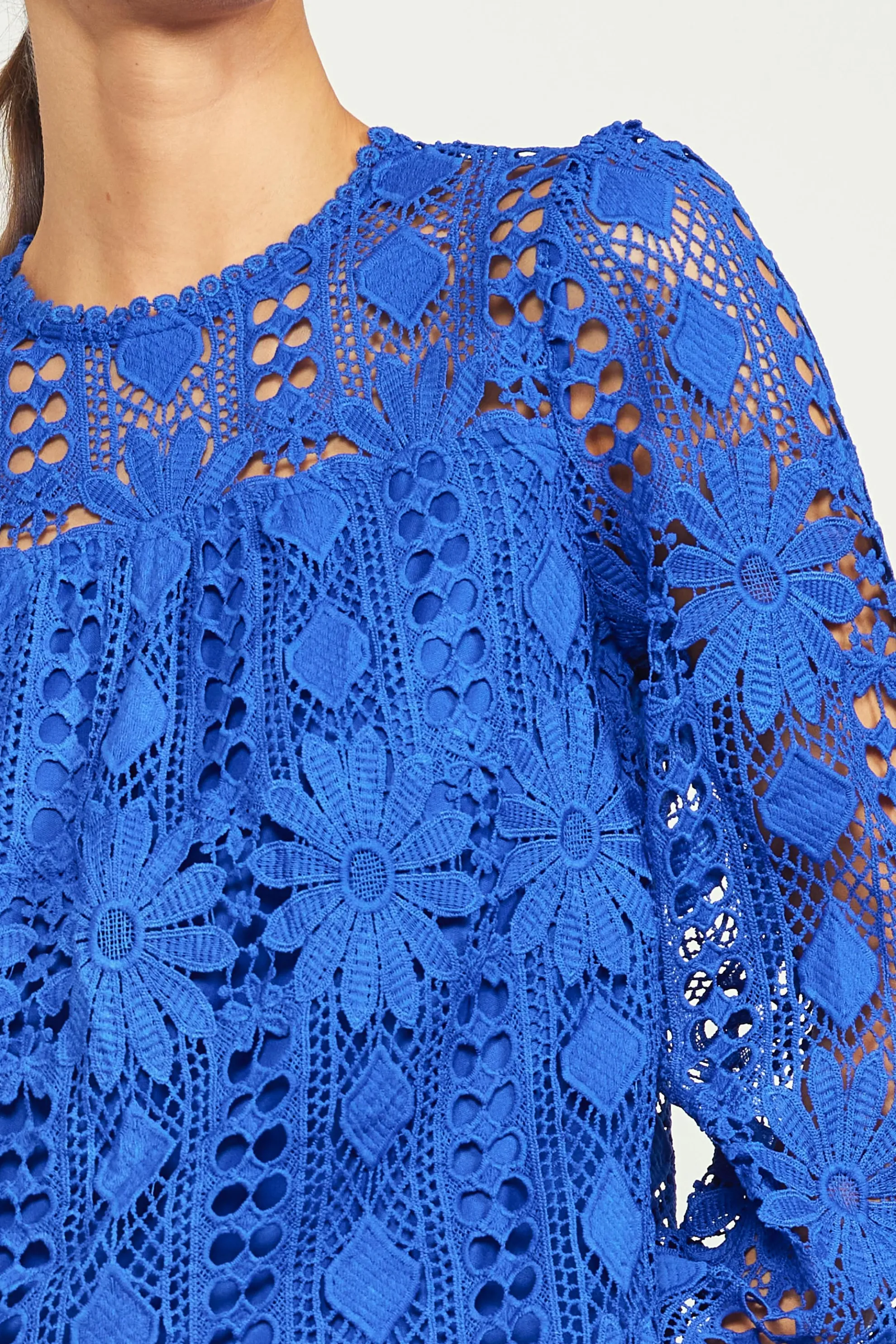 Eyelet Lace Longsleeve Blouse