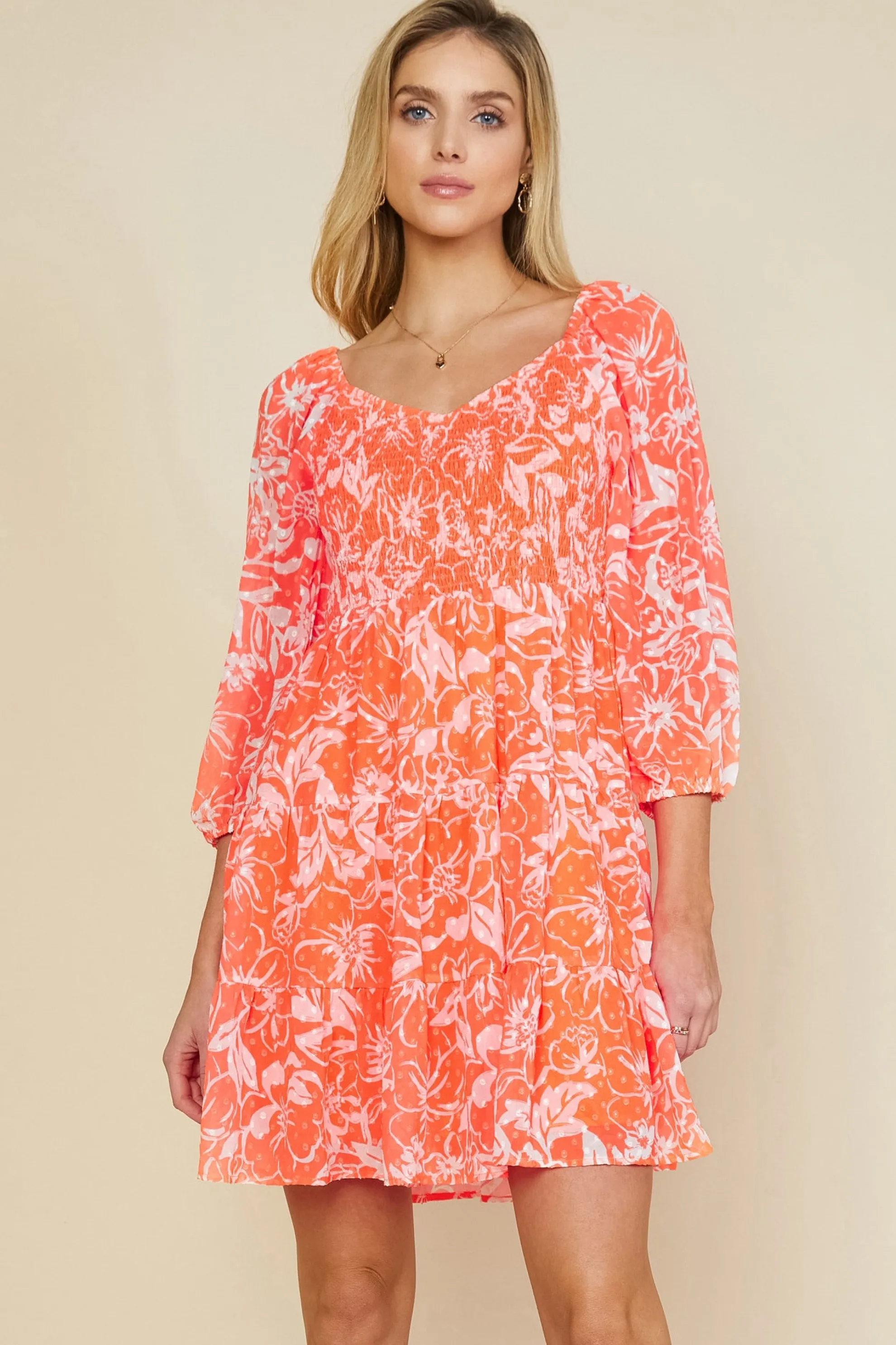 Tropical Jacquard Mini Dress