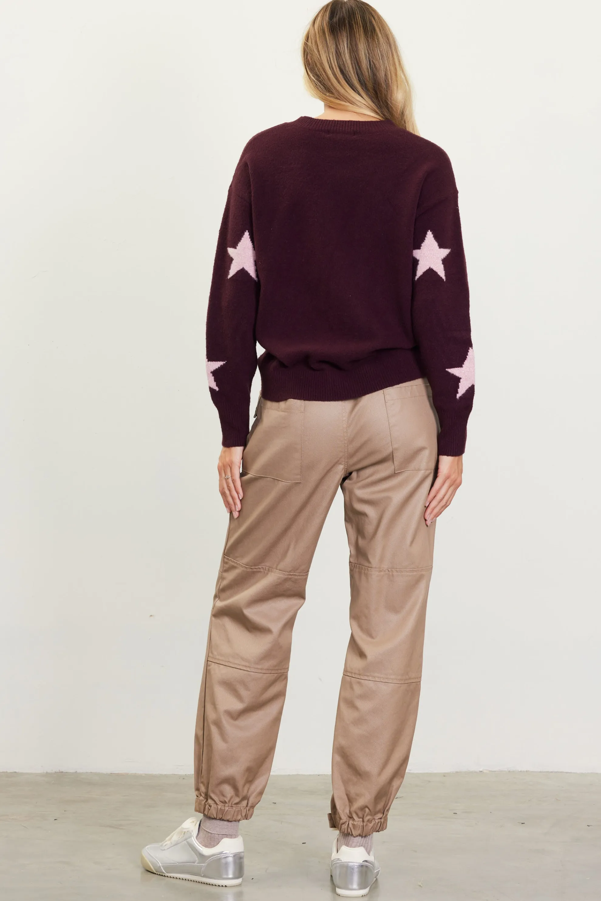 Lurex Star Print Sweater