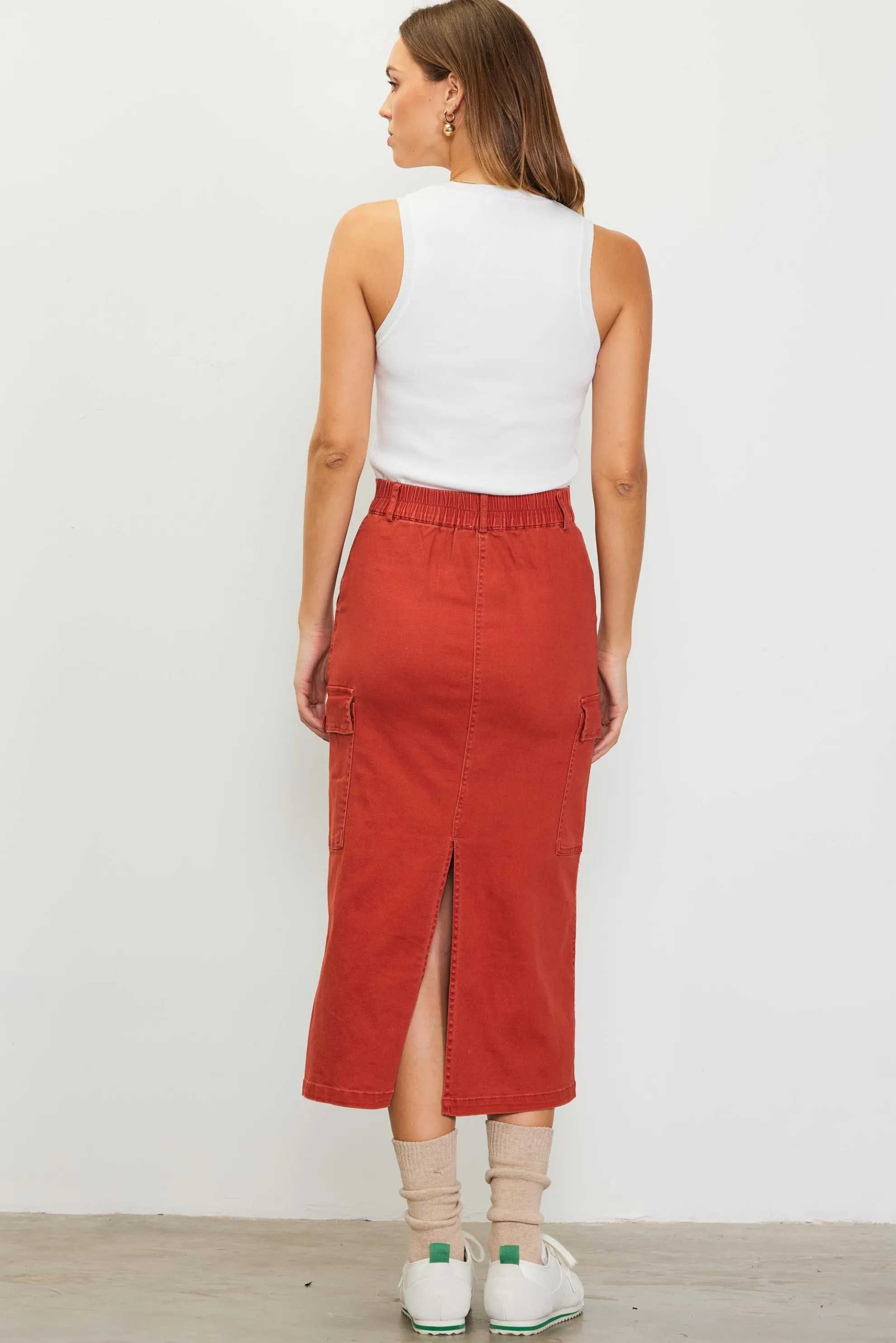 Cotton Twill Cargo Skirt