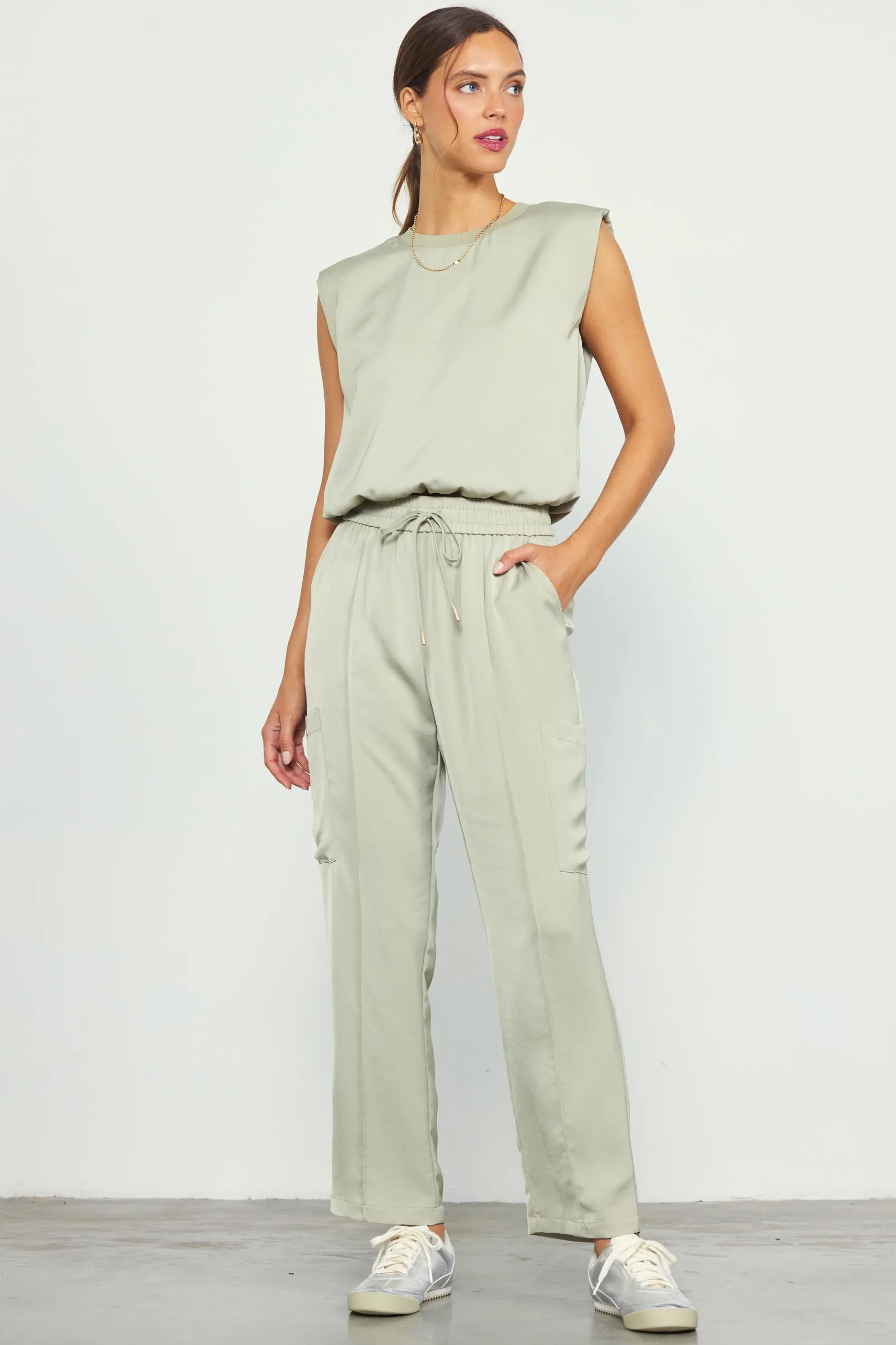 Relaxed Utility Pintucked Pants