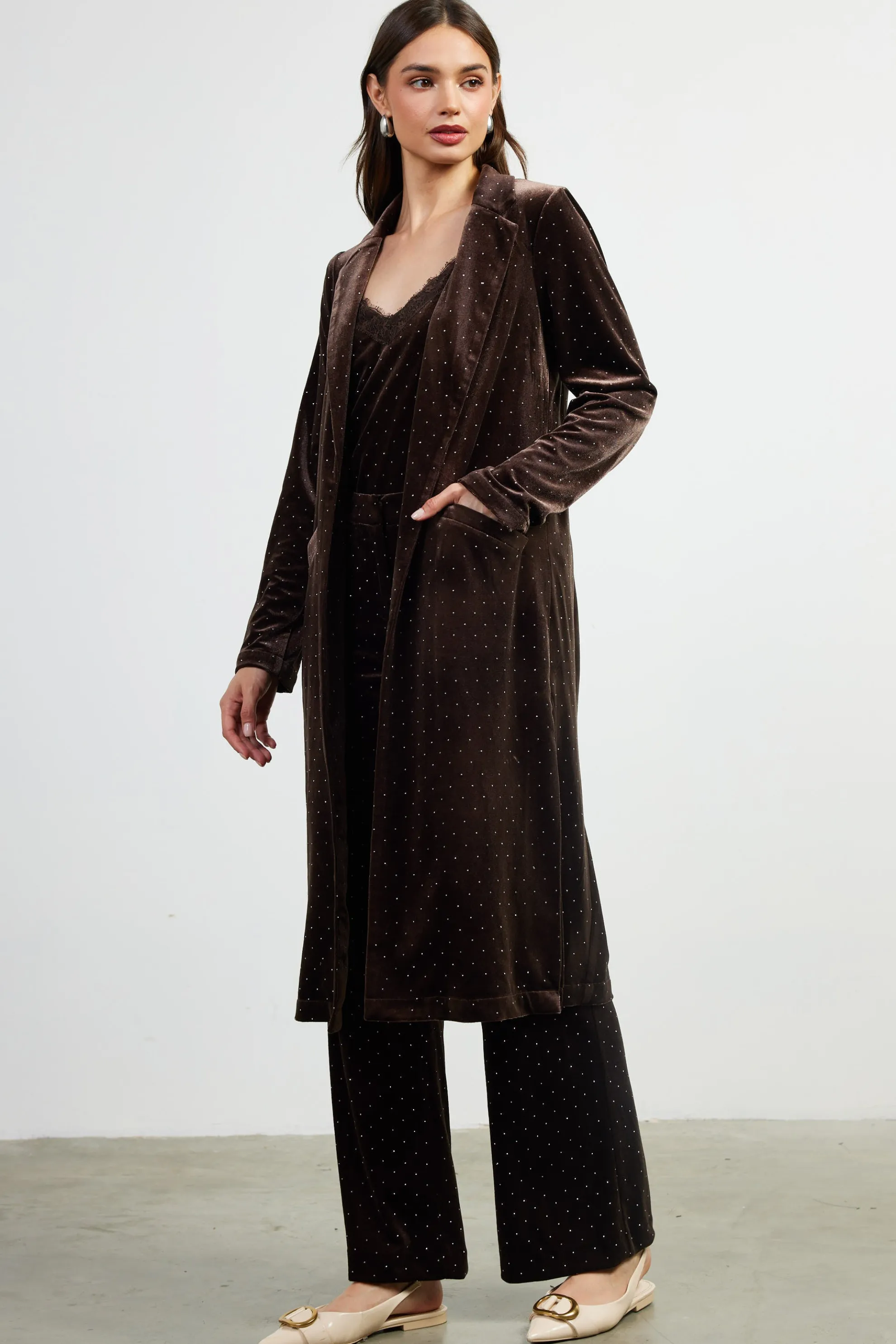 Rhinestone Velvet Duster