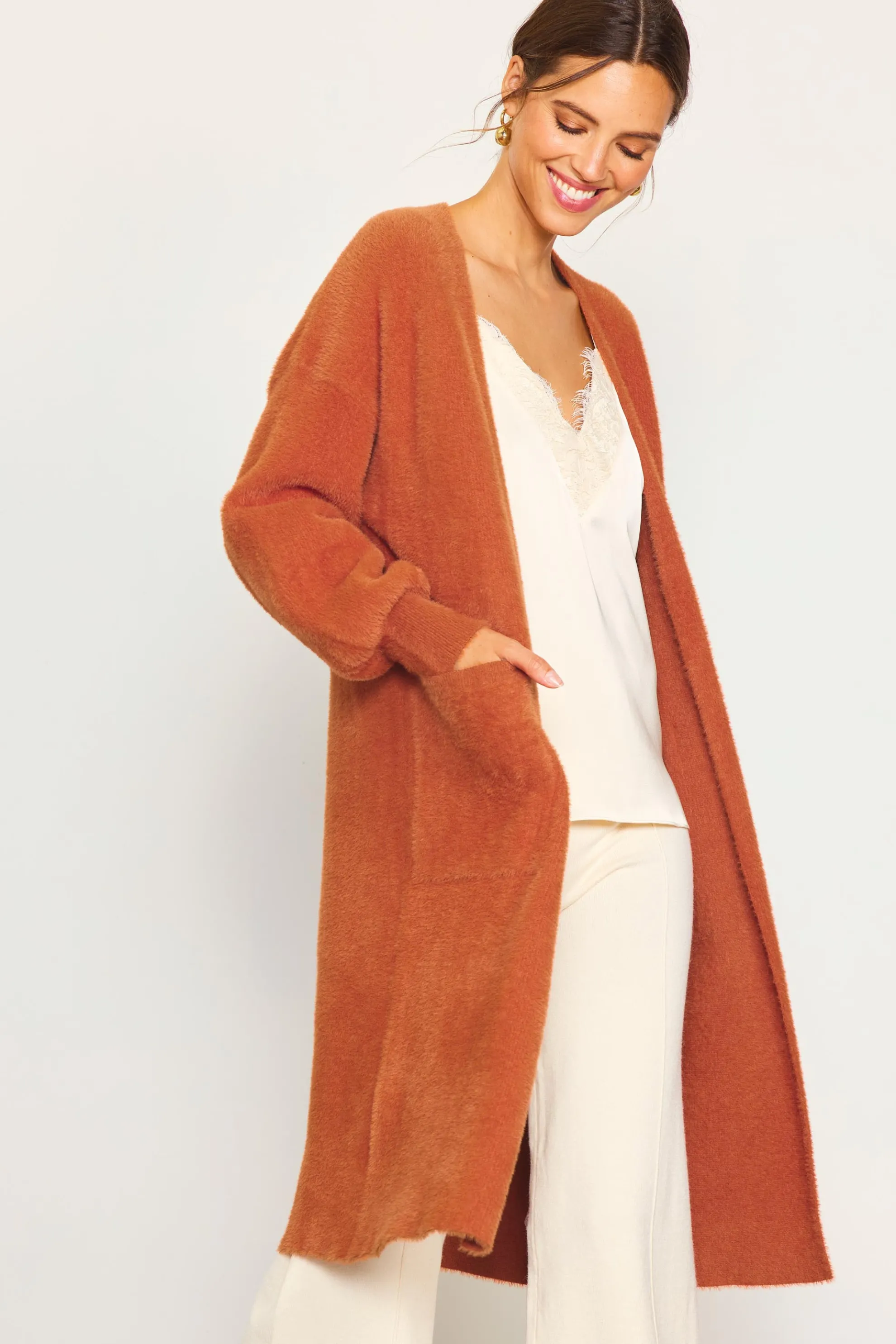 Fuzzy Longsleeve Cardigan