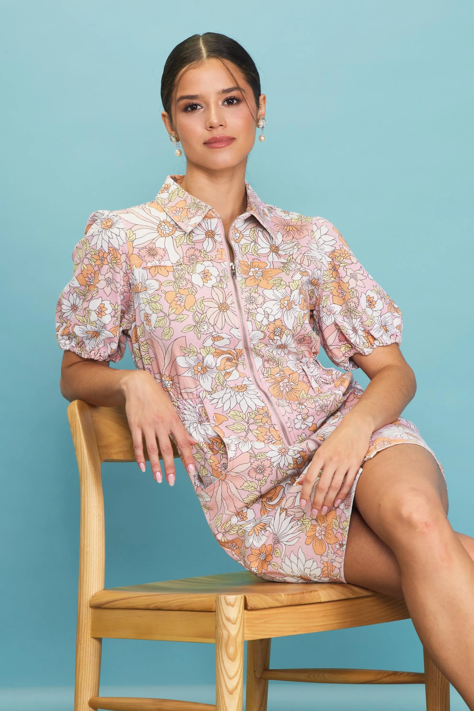 Retro Collared Mini Dress