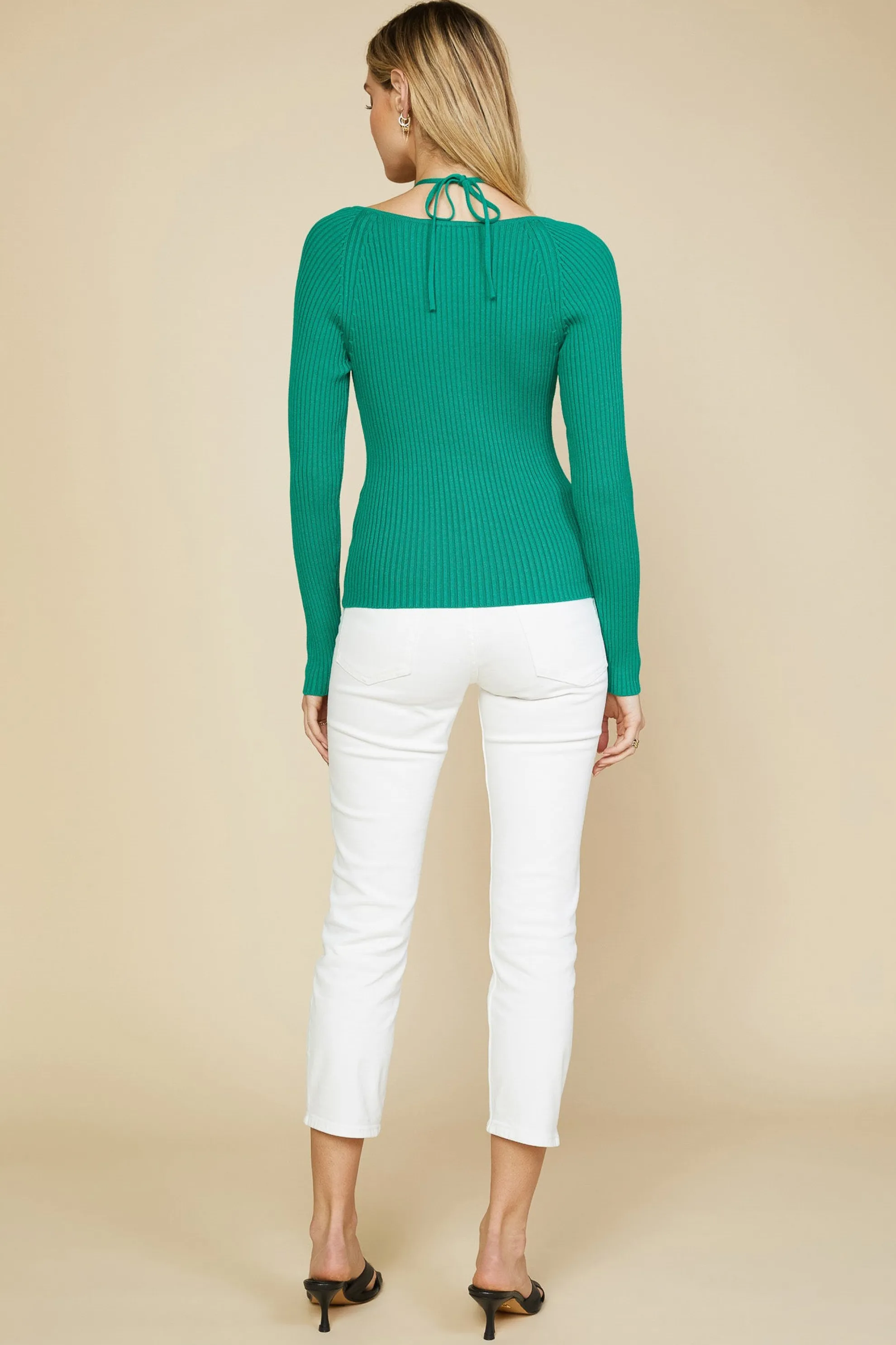 Strappy Halter Ribbed Sweater