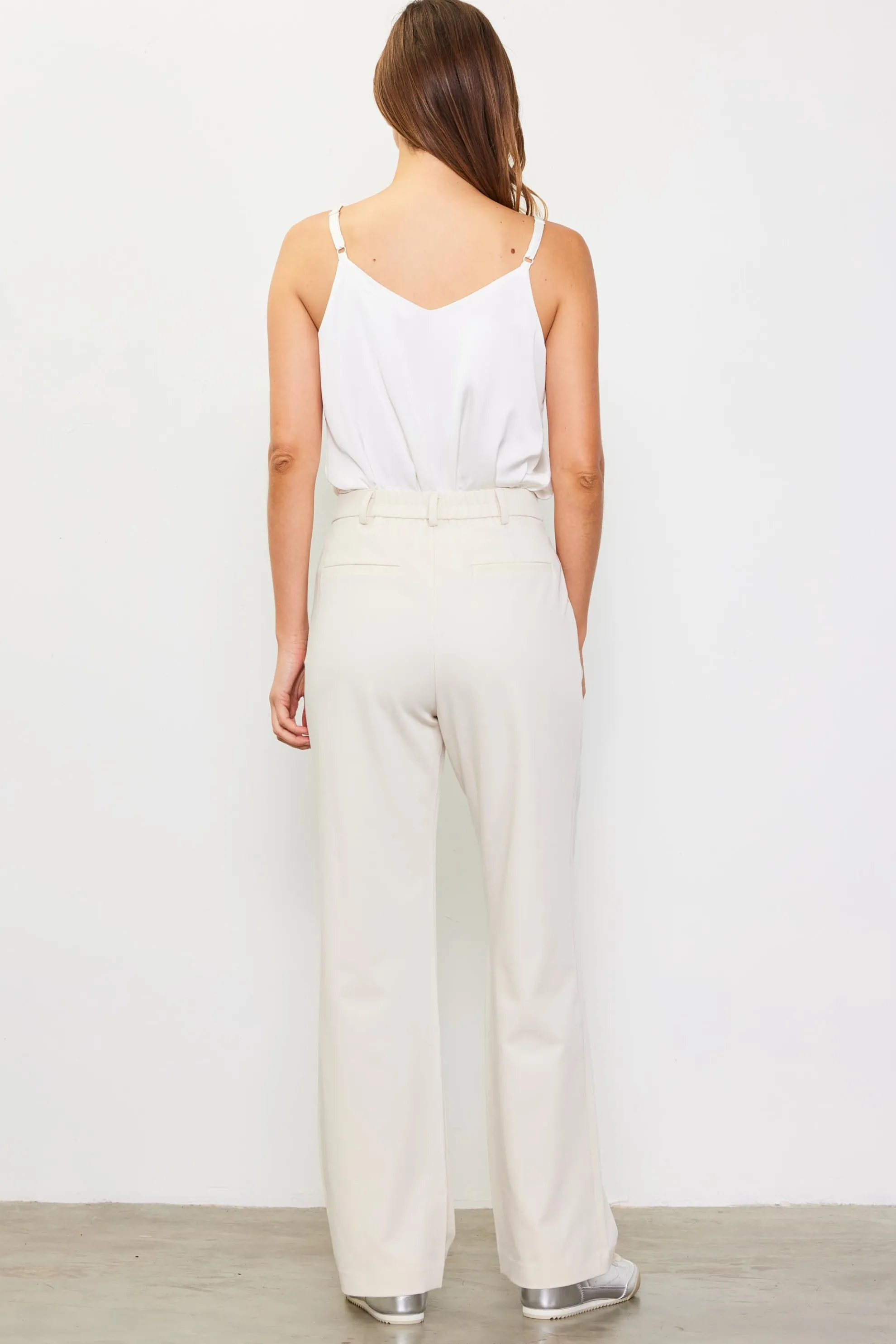 Front Pleat Wide Leg Trousers