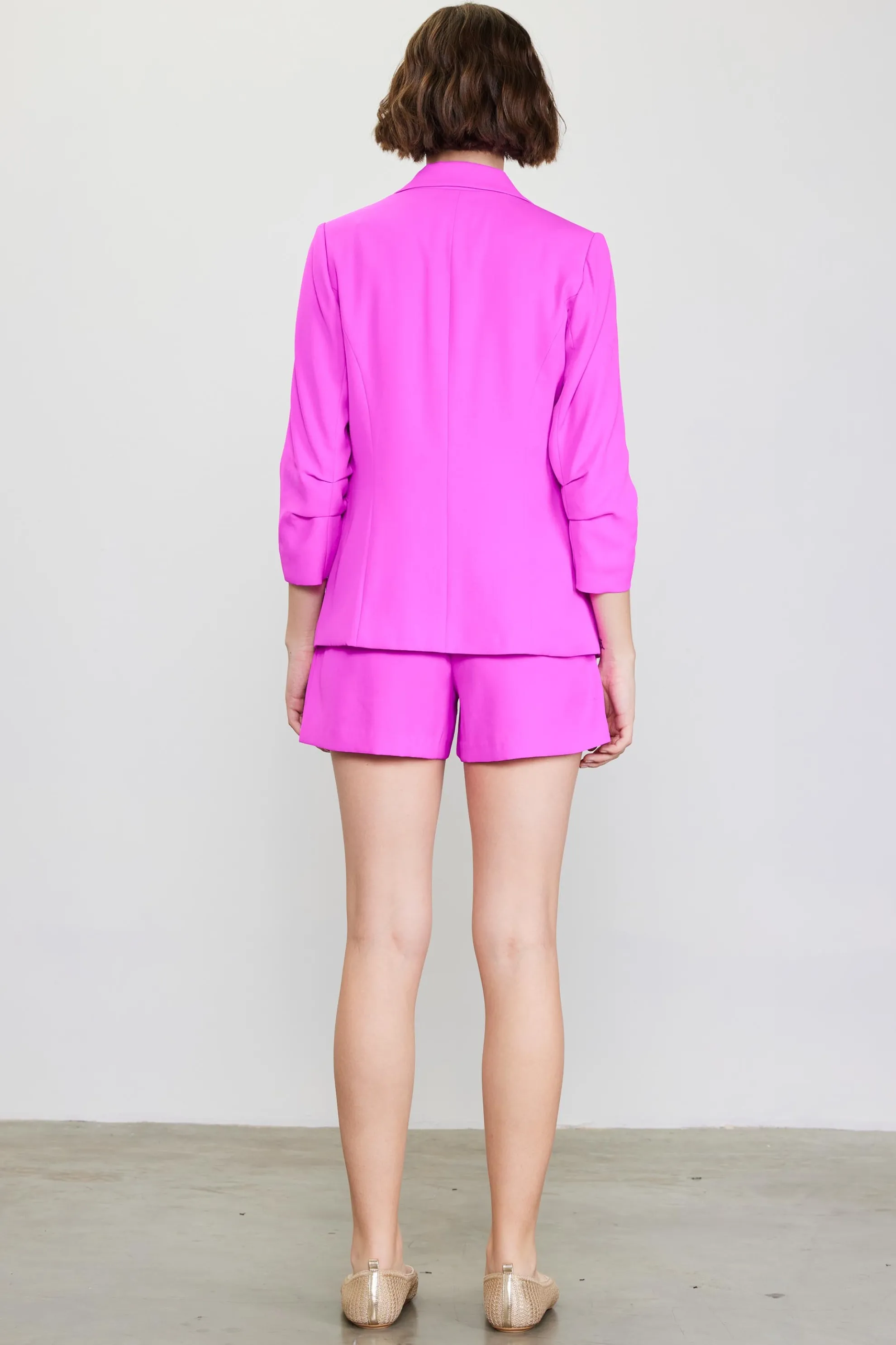 Recycled Shirred Sleeve Blazer