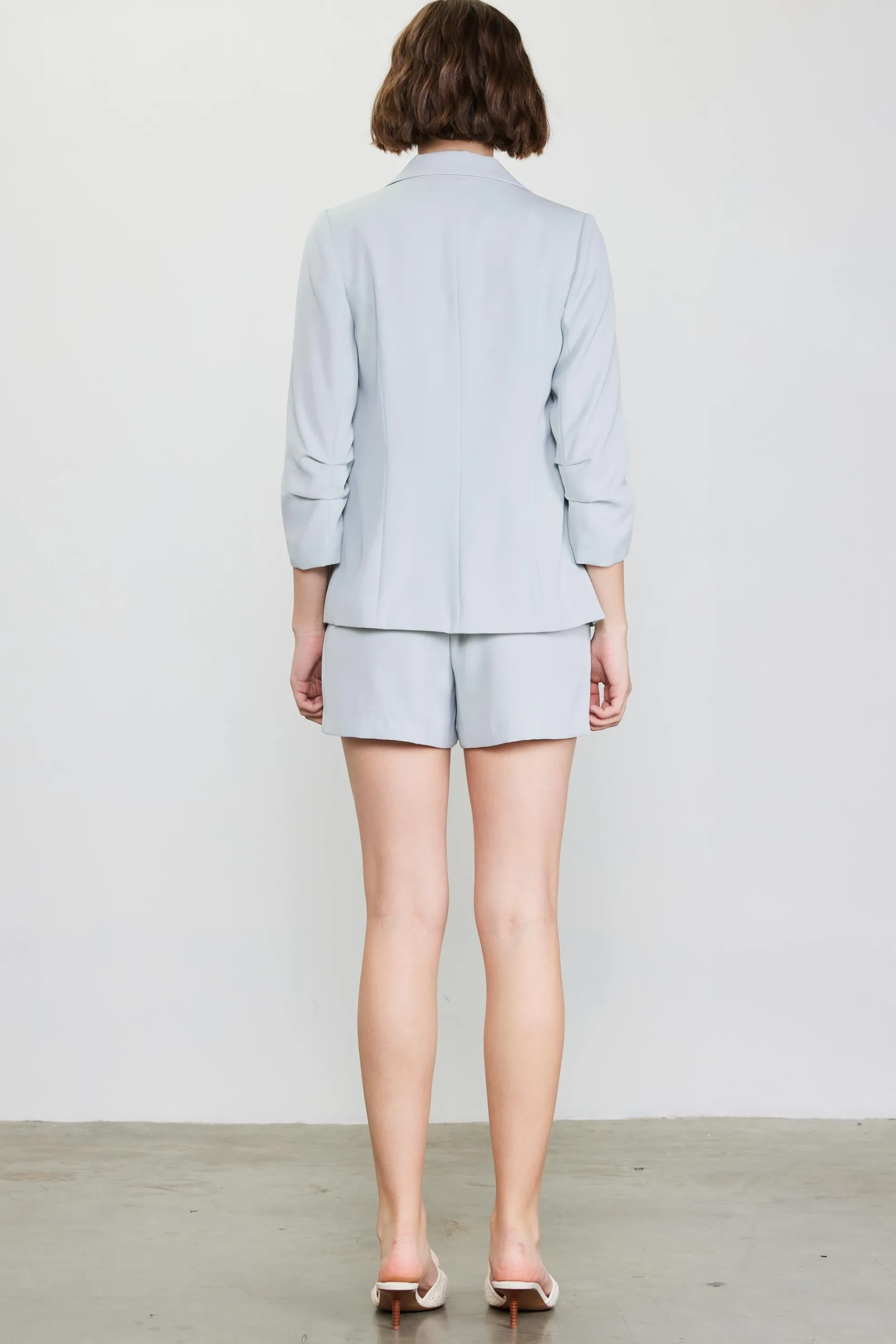 Recycled Shirred Sleeve Blazer