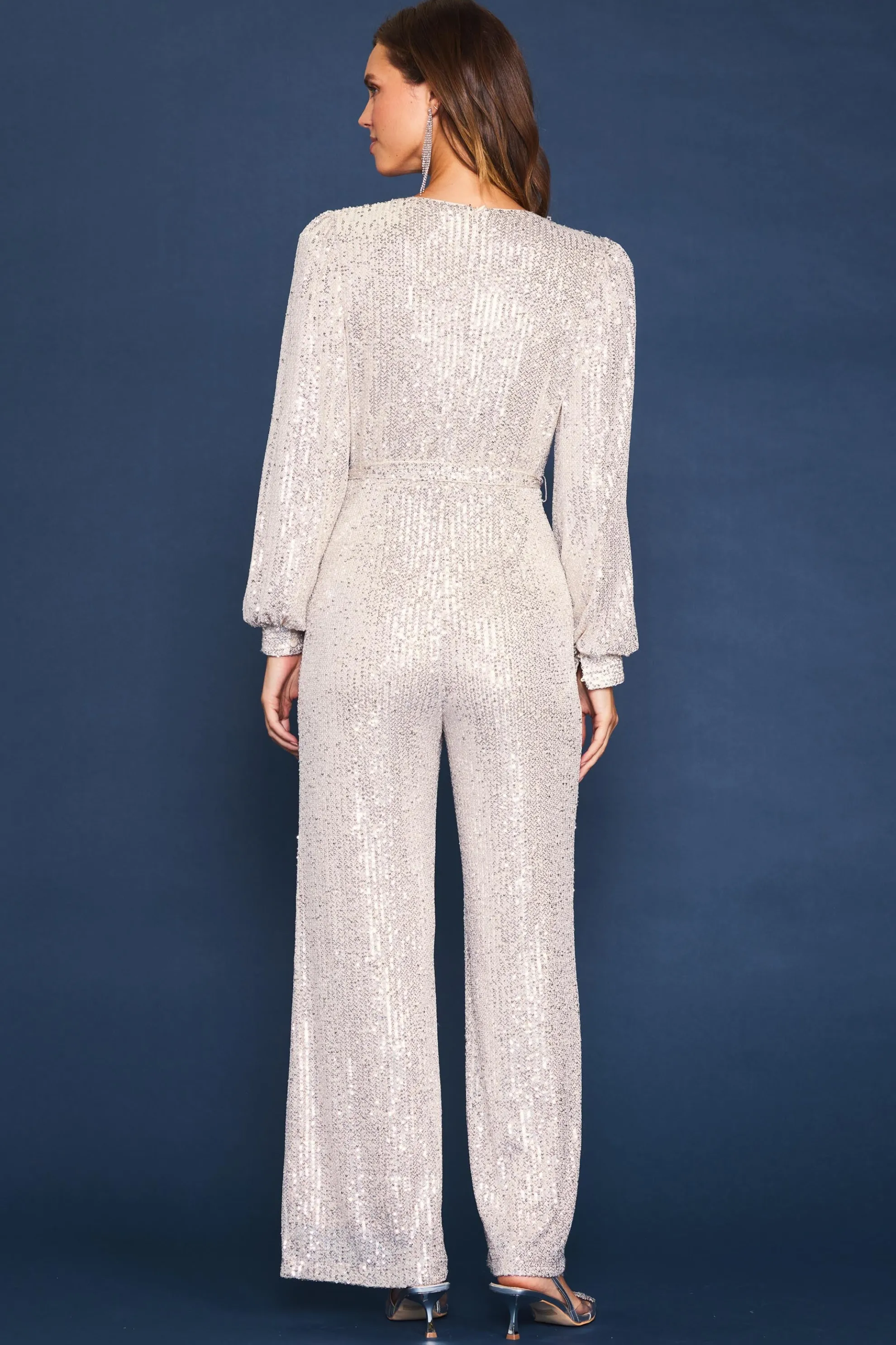 Sequin Wrap Jumpsuit