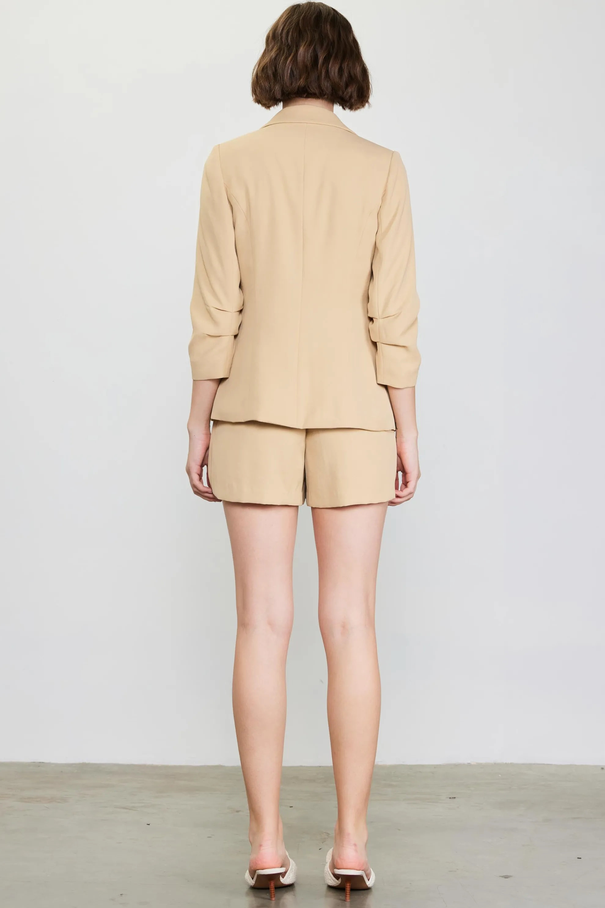 Recycled Shirred Sleeve Blazer