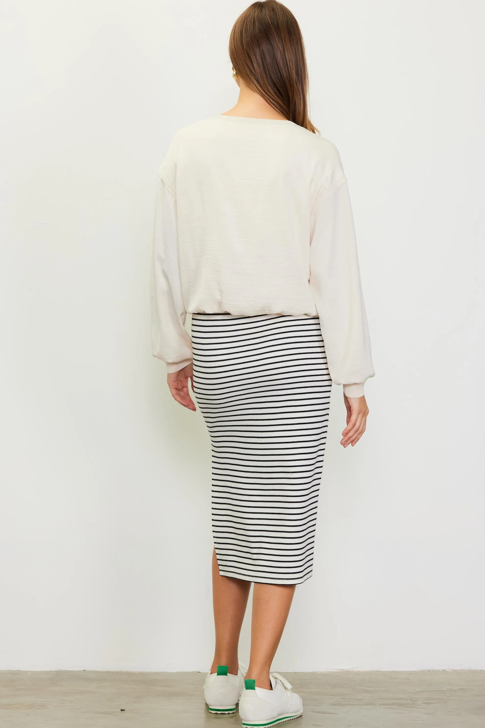 Striped Midi Skirt