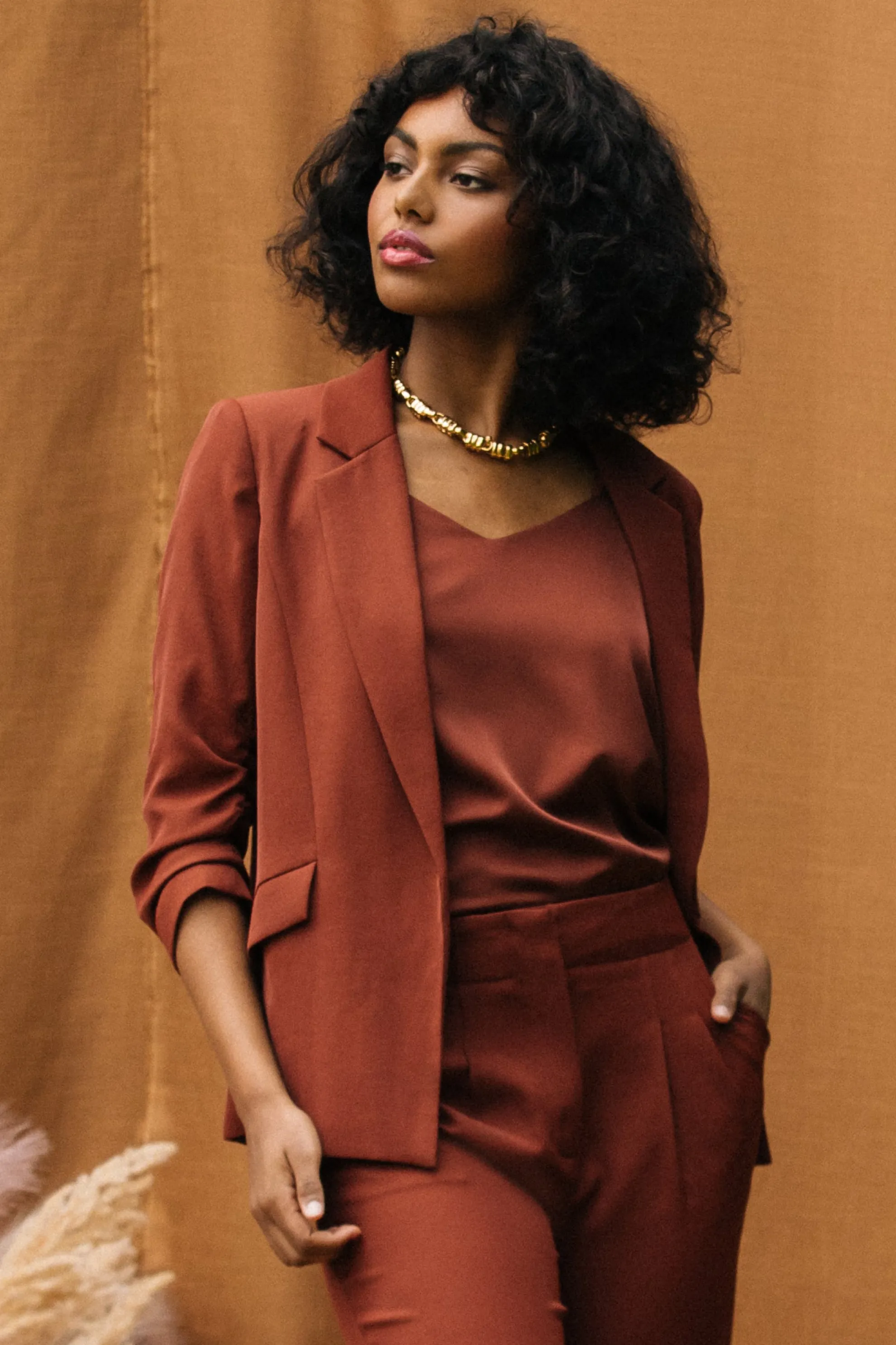 Recycled Shirred Sleeve Blazer