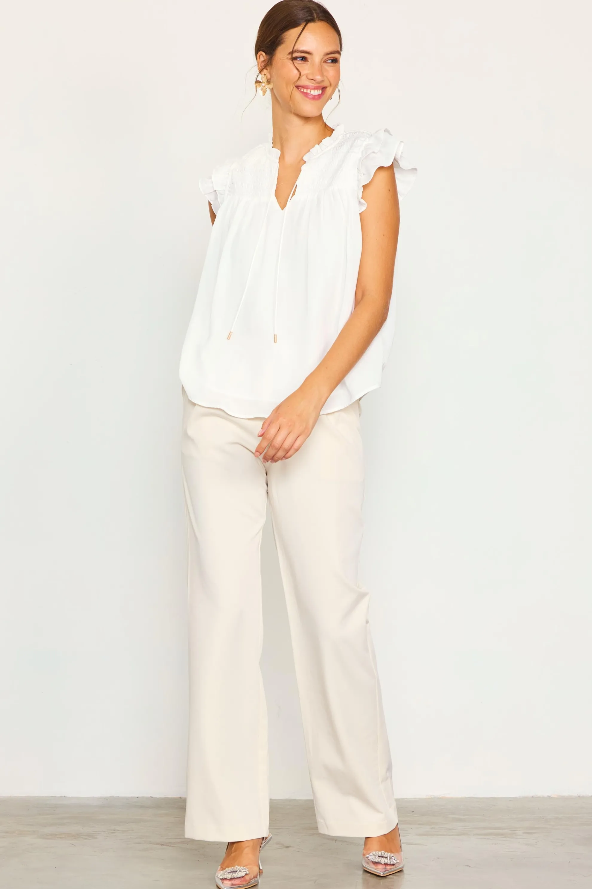 Gwynne Ruffle Short Sleeve Top