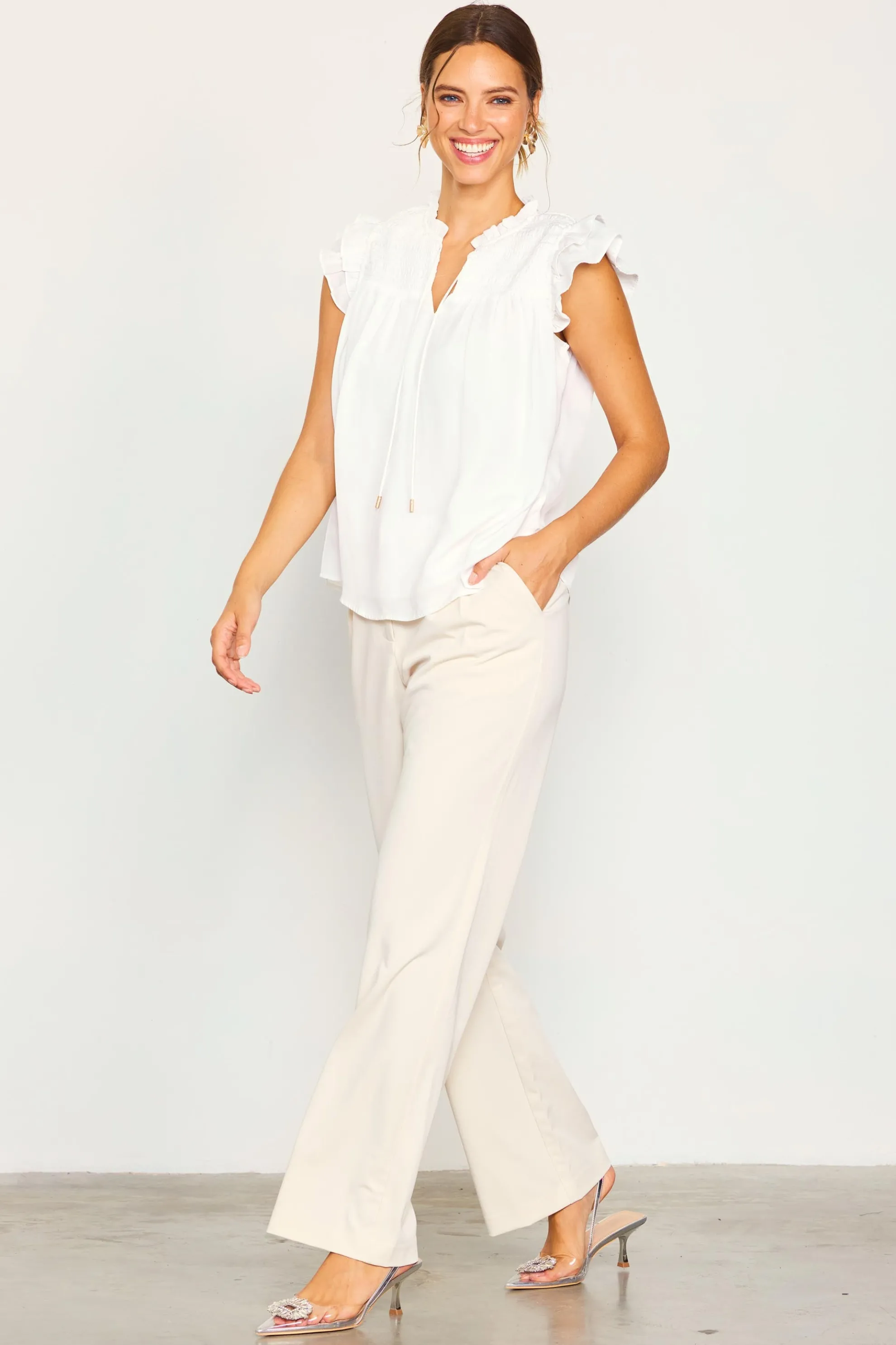 Gwynne Ruffle Short Sleeve Top