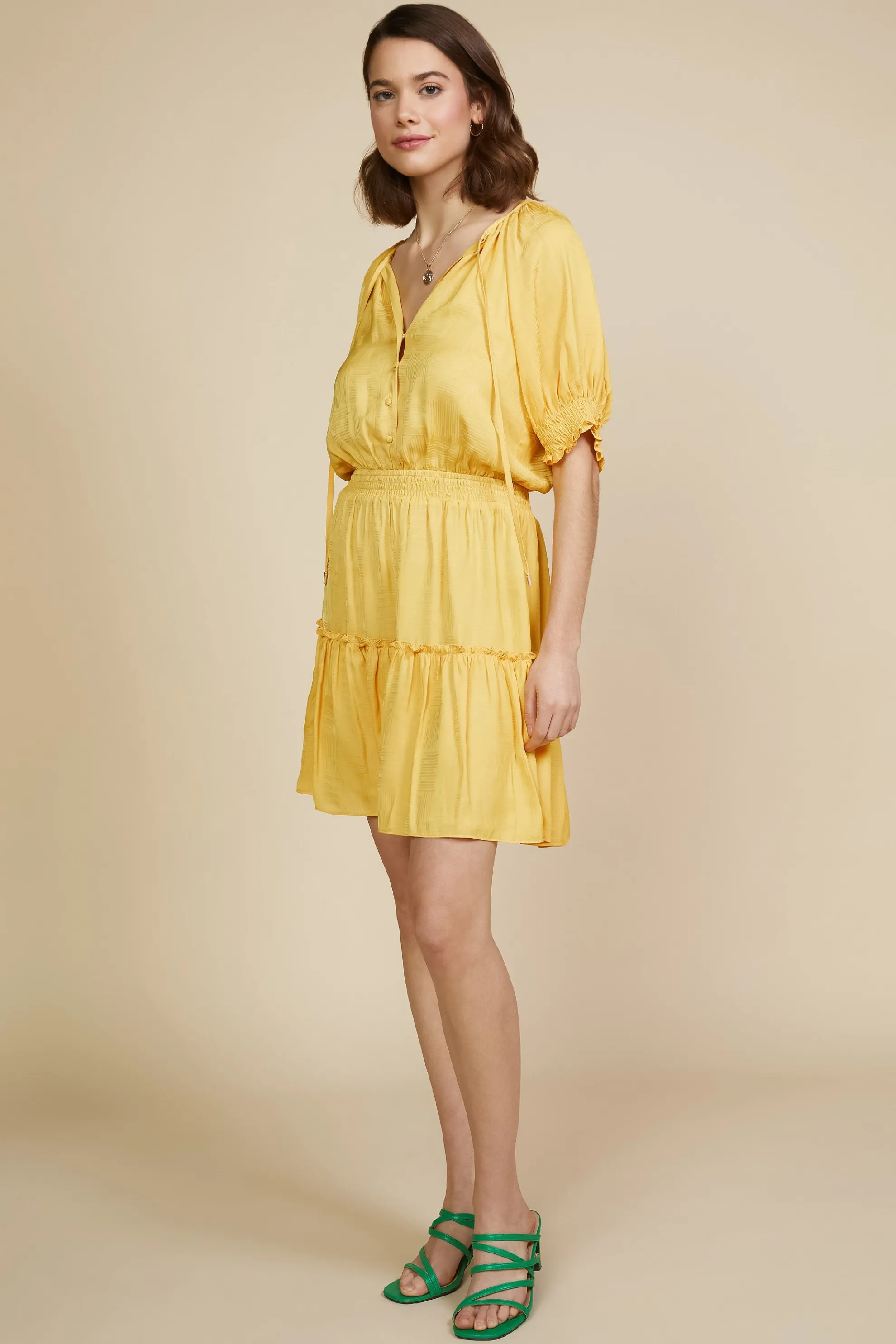 Jacquard Tiered Short Dress