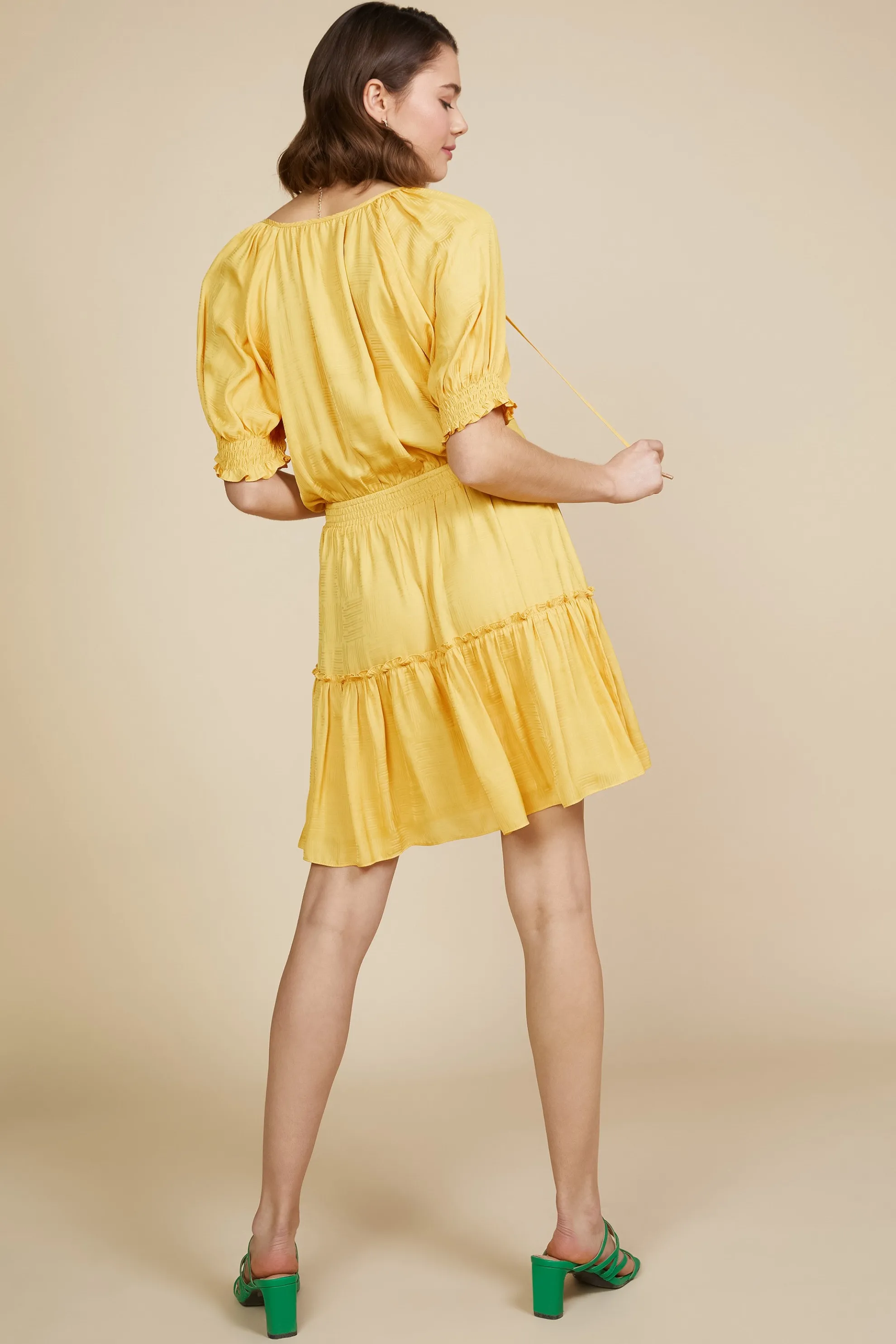 Jacquard Tiered Short Dress