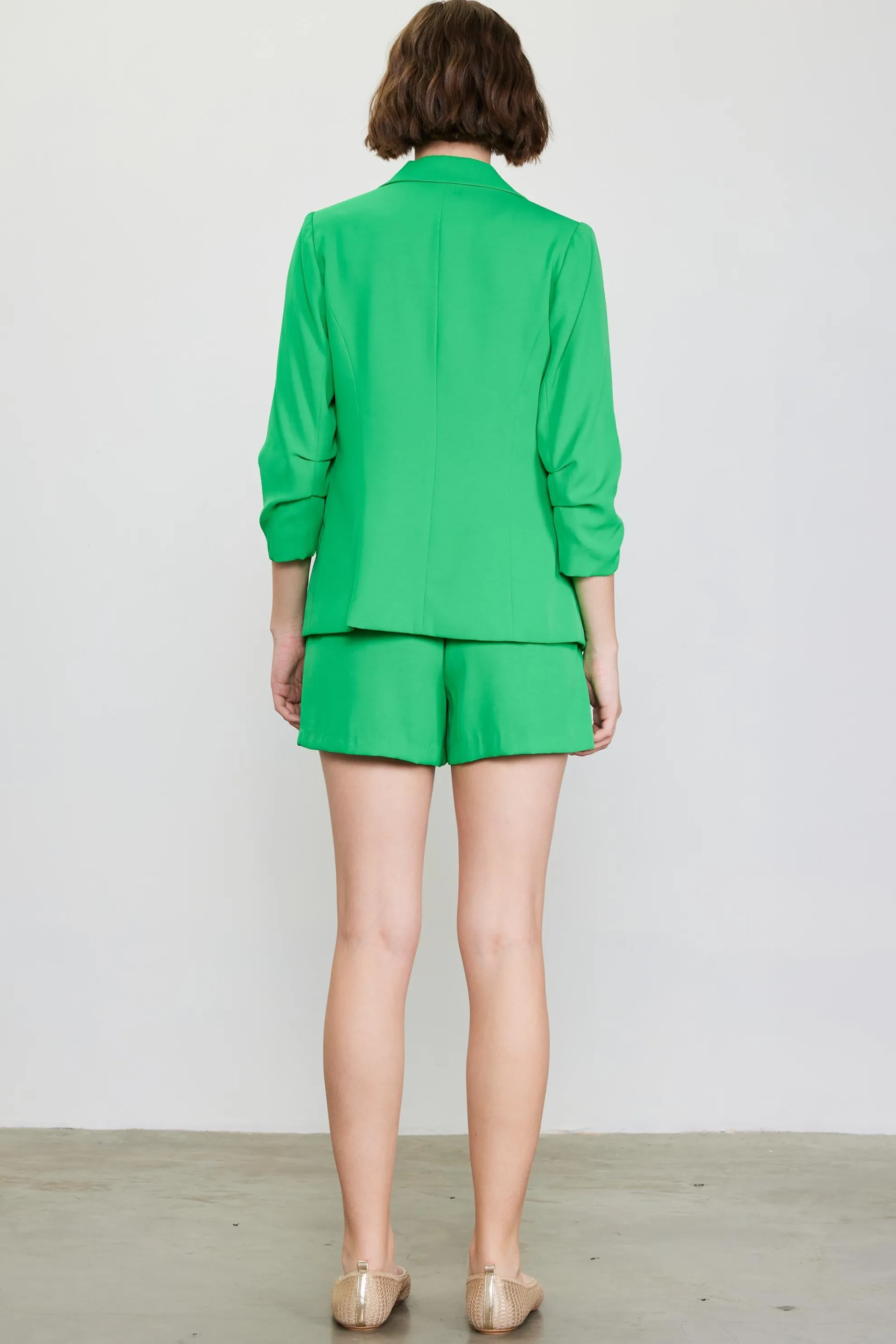 Recycled Shirred Sleeve Blazer