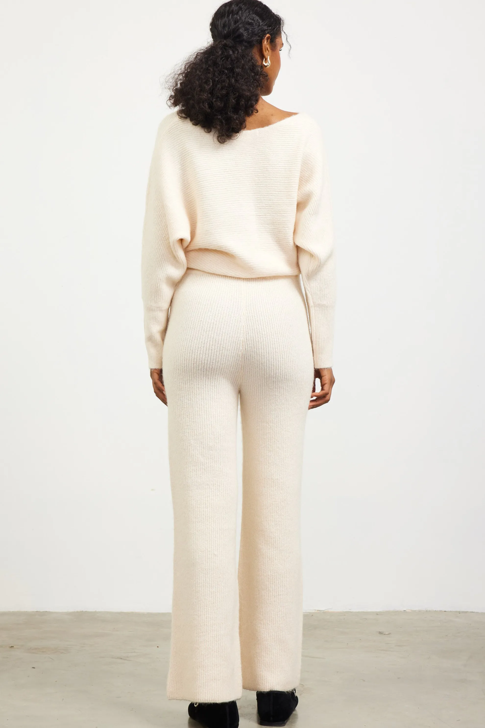 Ribbed Knit Wide Leg Pants