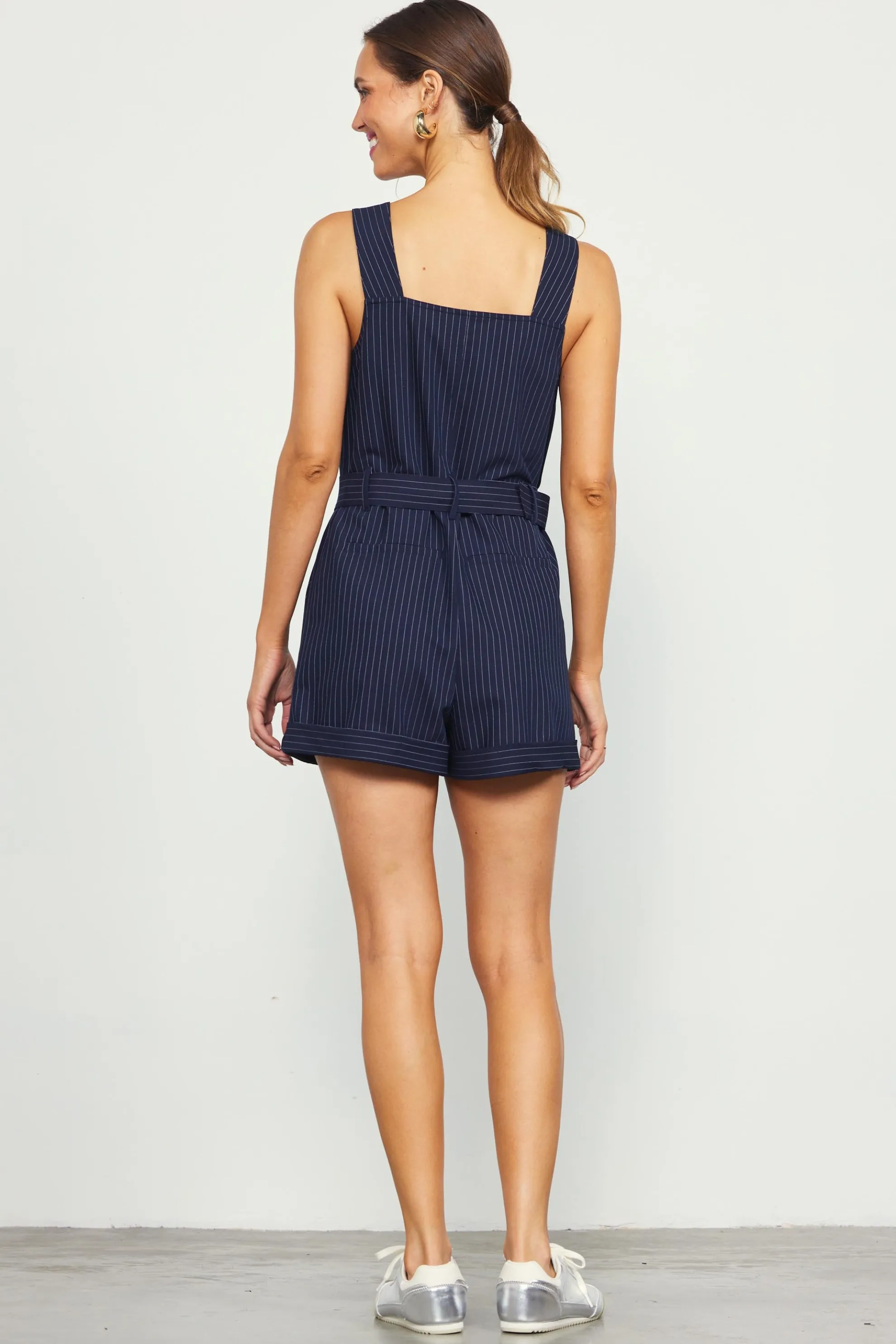Pinstripe Buttondown Romper