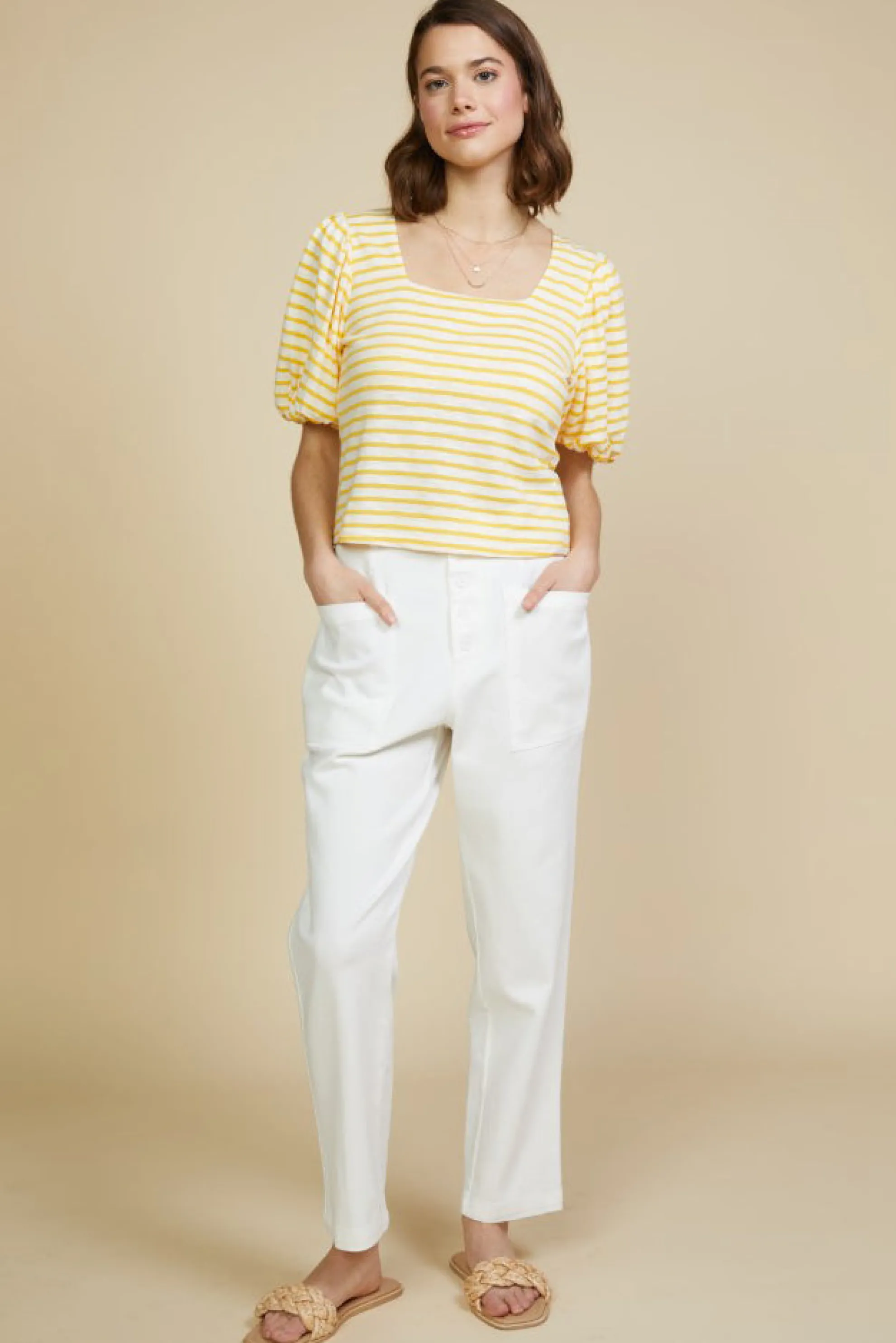 Square Neck Striped Top