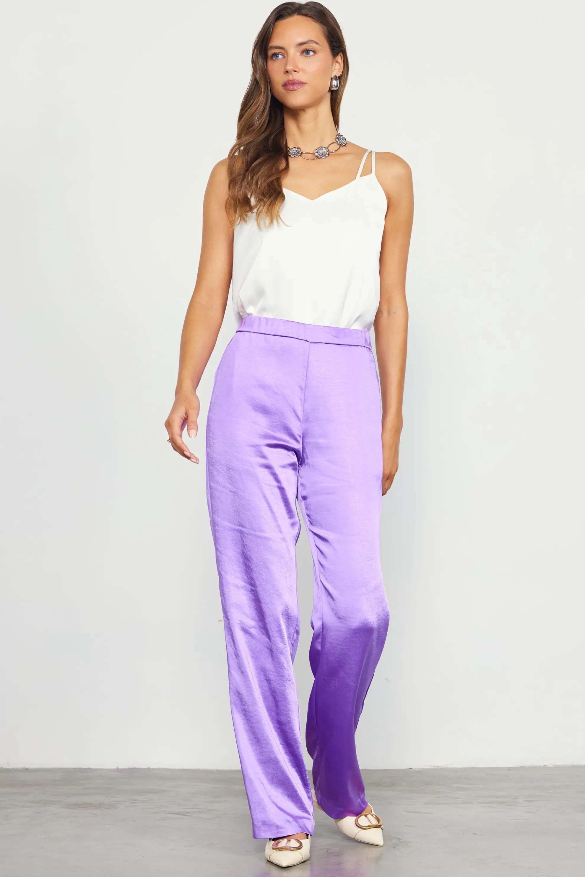 Satin Straight Leg Pant