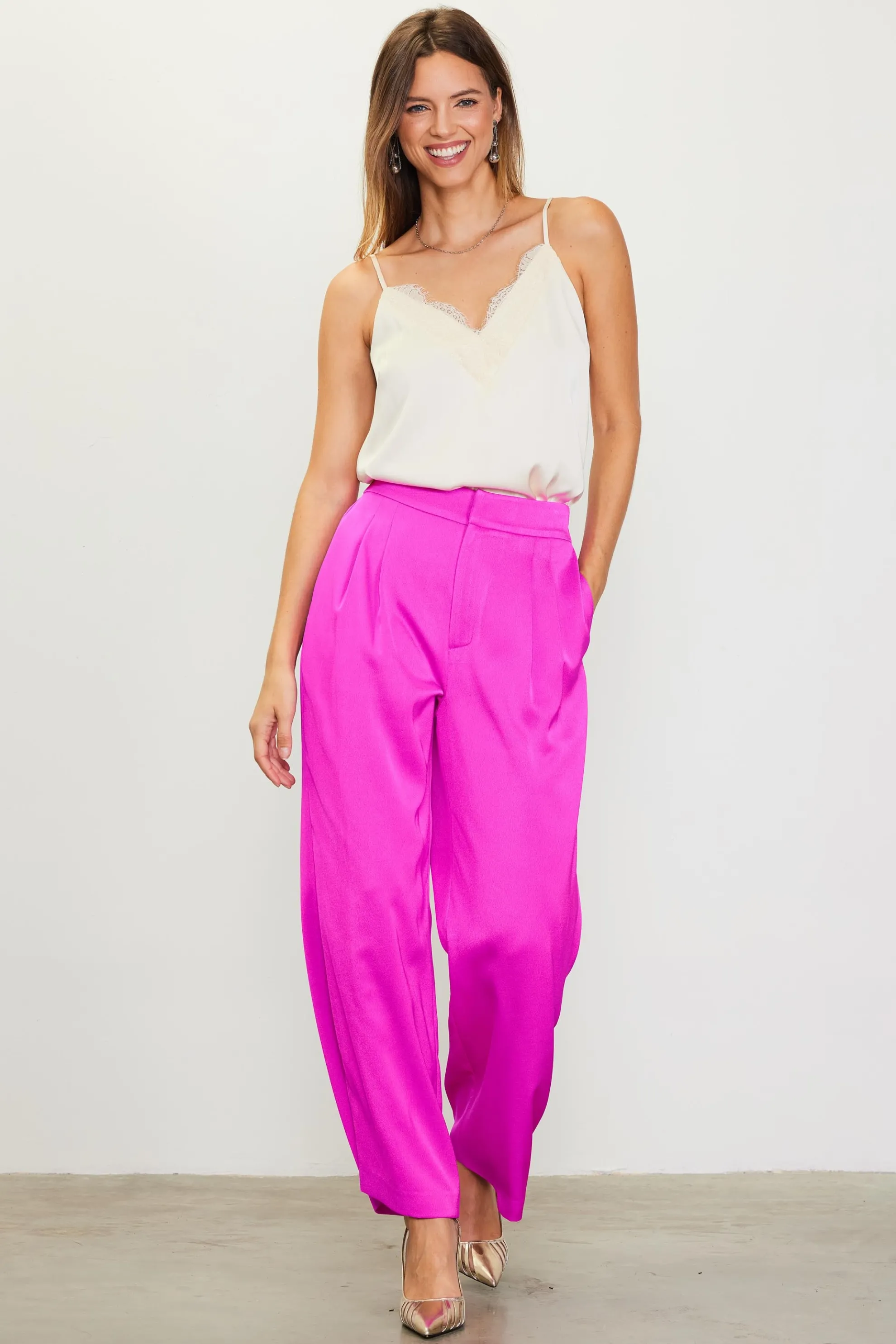 Pleat Wide Leg Trousers