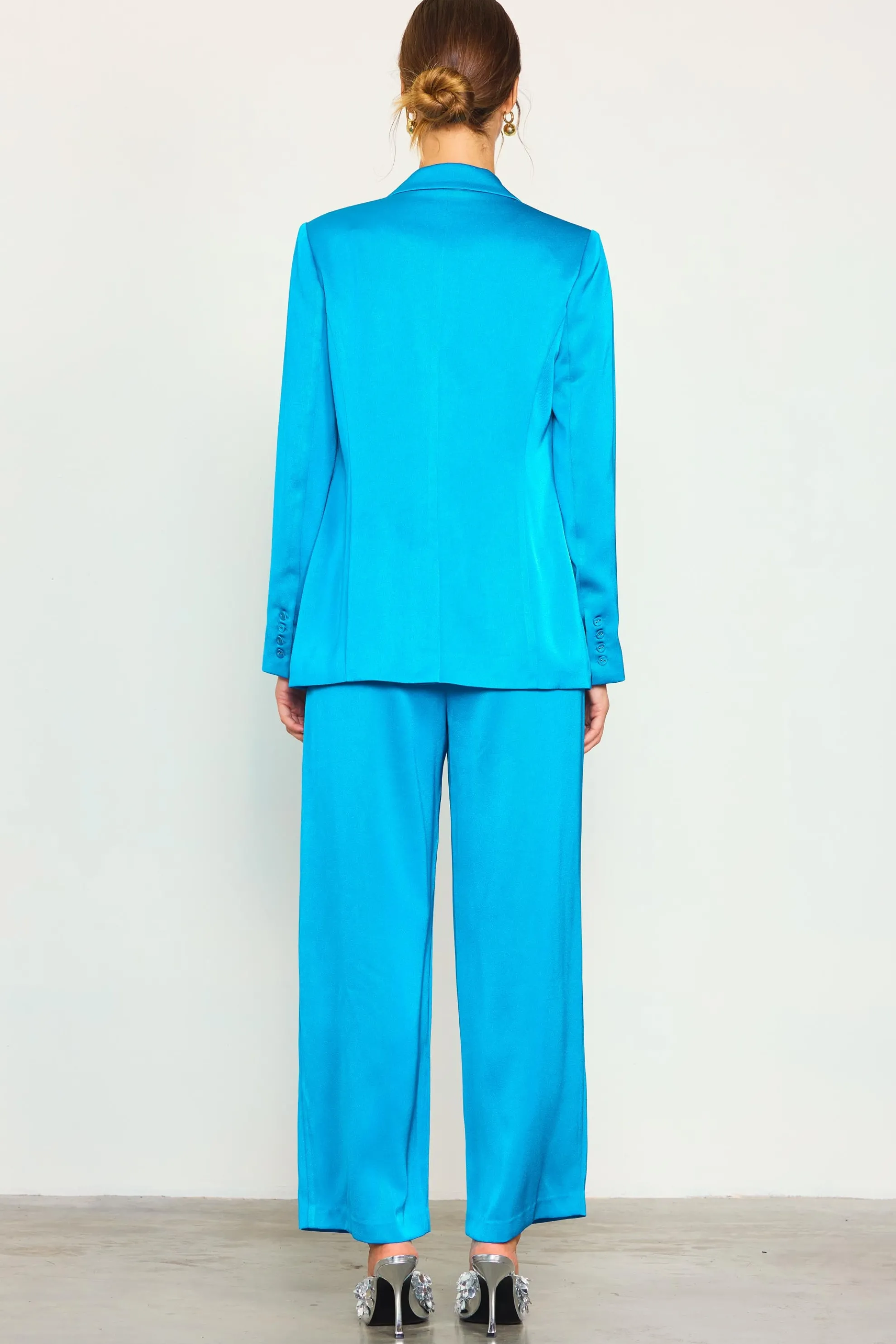 Neon Satin Welt Pocket Blazer