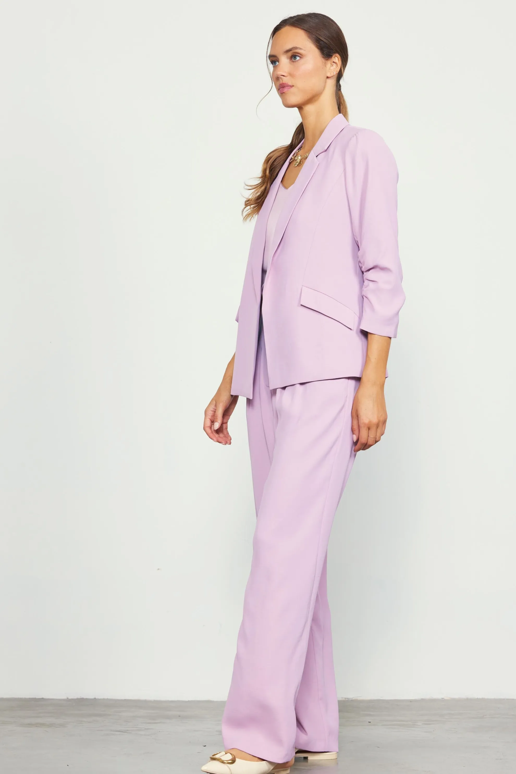 Recycled Shirred Sleeve Blazer