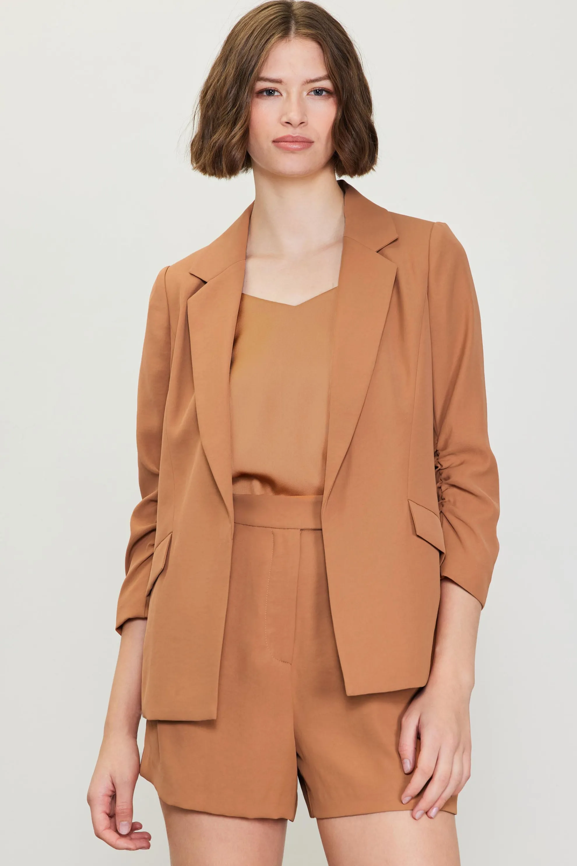 Recycled Shirred Sleeve Blazer