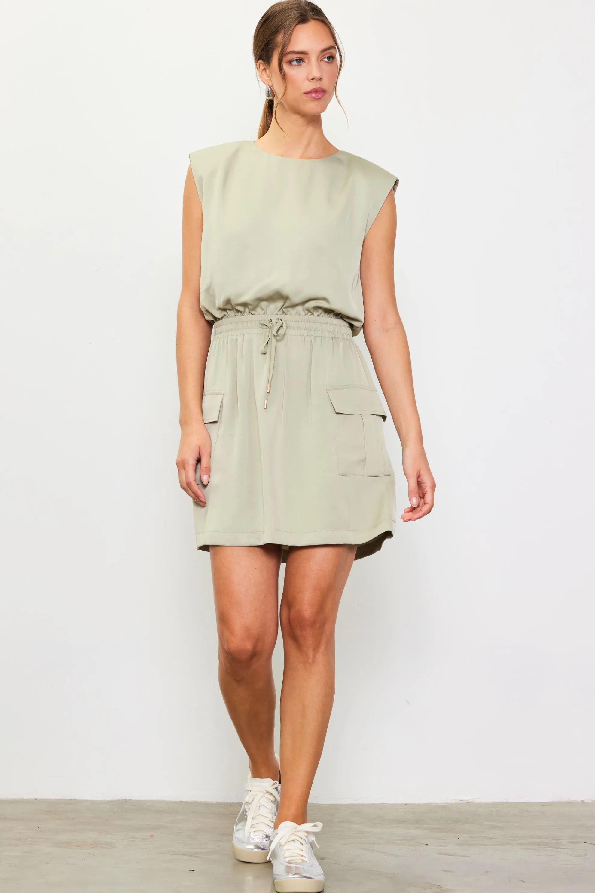 Utility Sleeveless Mini Dress