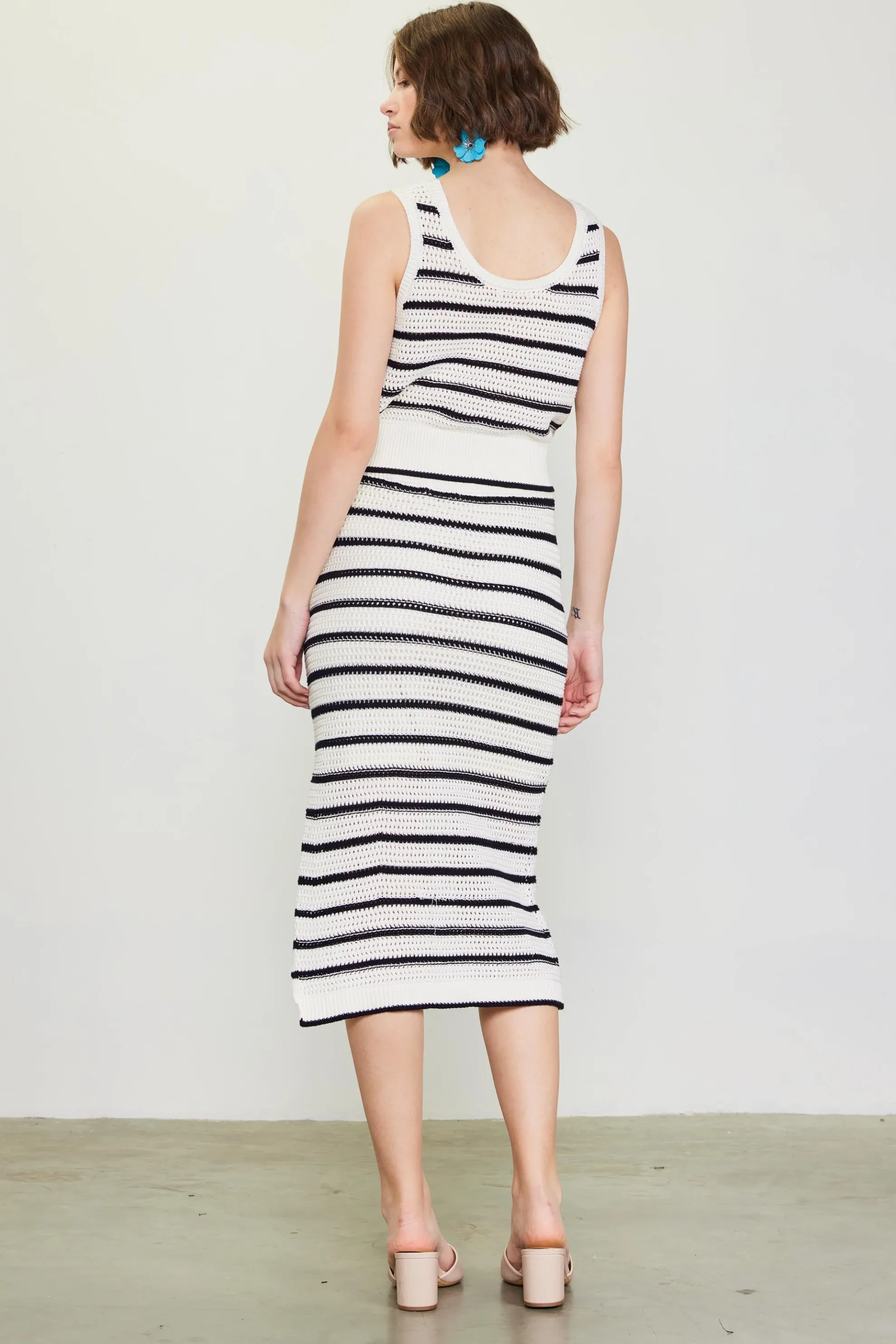 Nautical Stripe Crochet Skirt