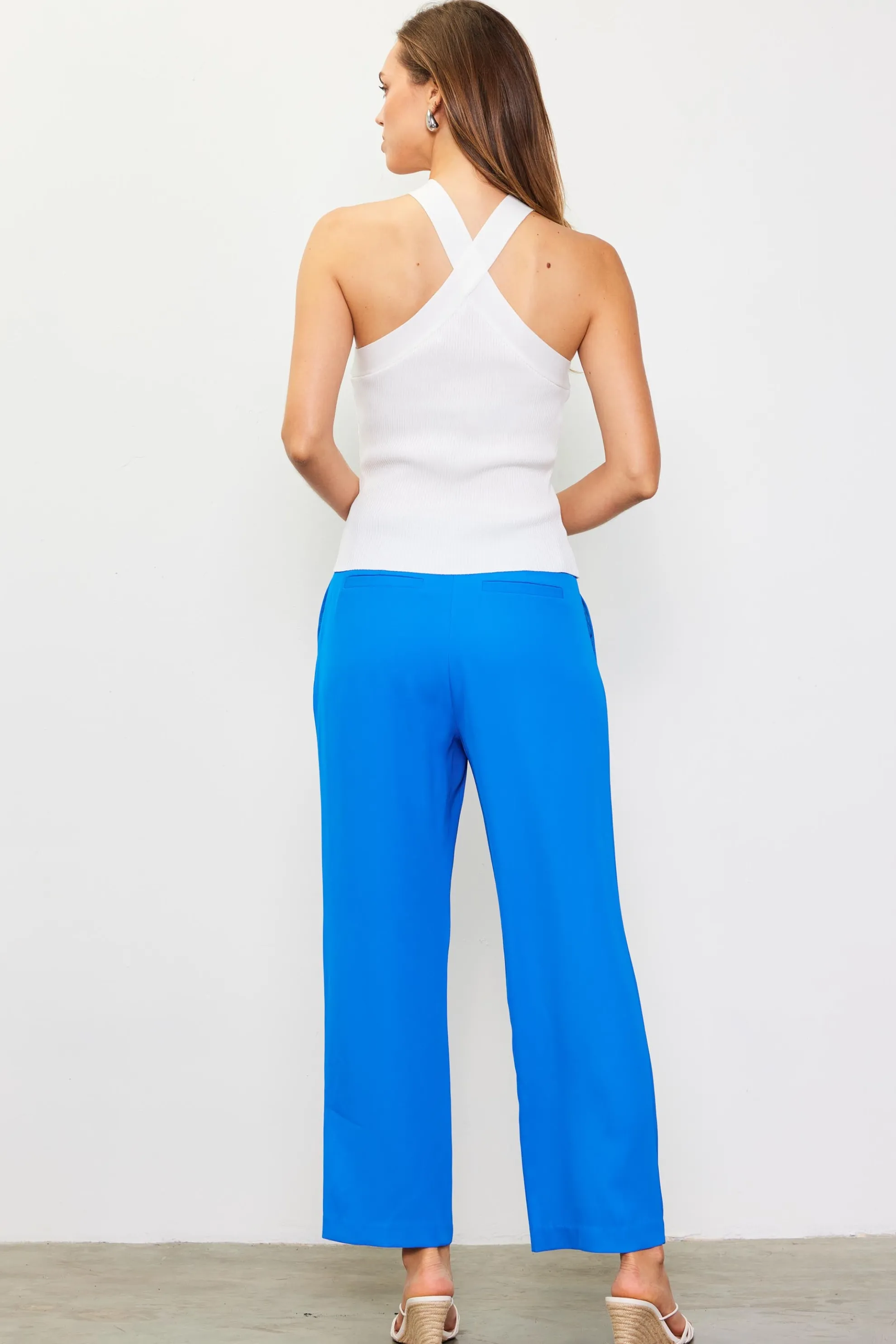 Detachable Rosette Knit Halter Top