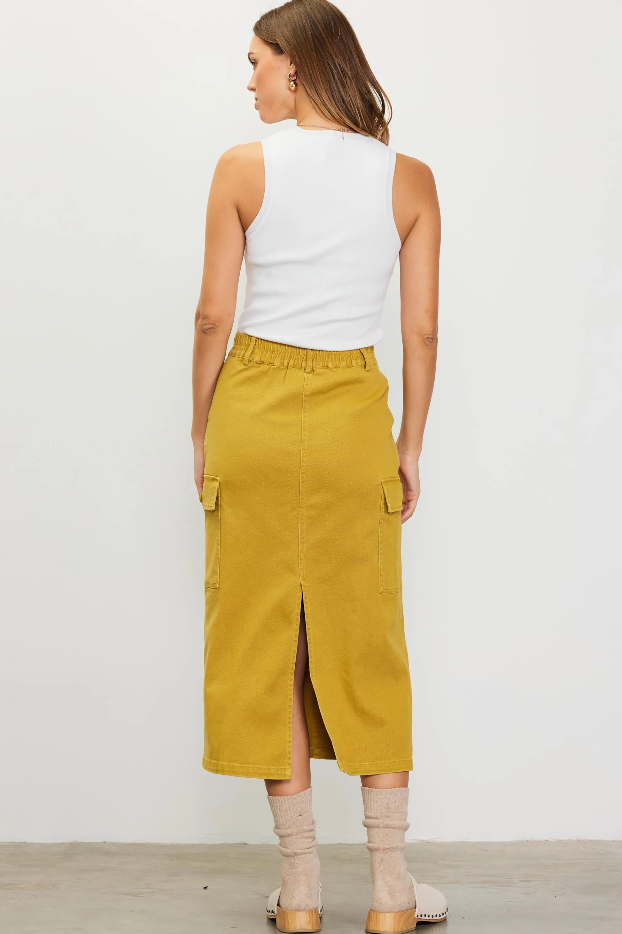 Cotton Twill Cargo Skirt