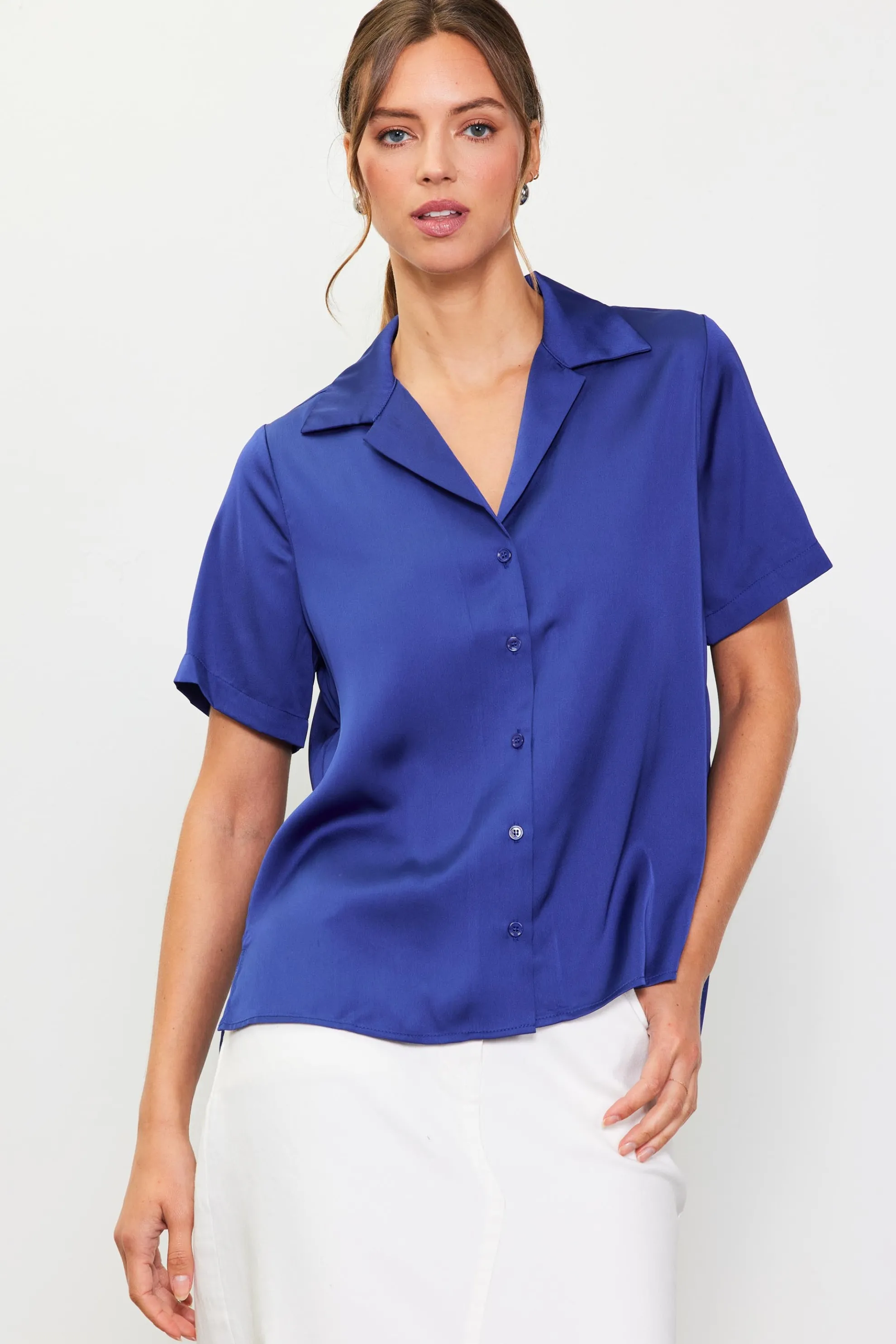 Recycled Button Down Short Sleeve Shirt