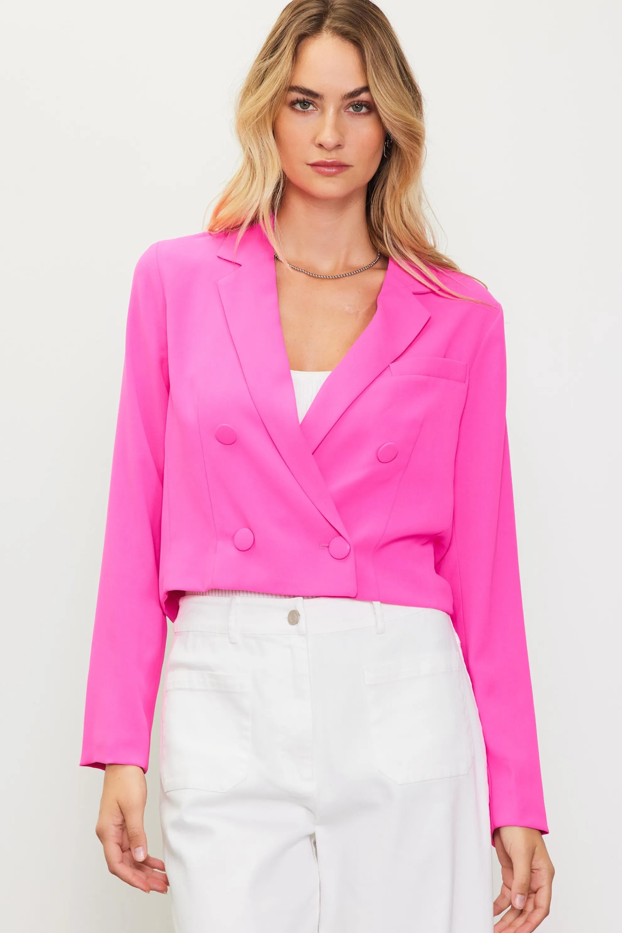 Double Breasted Crop Blazer