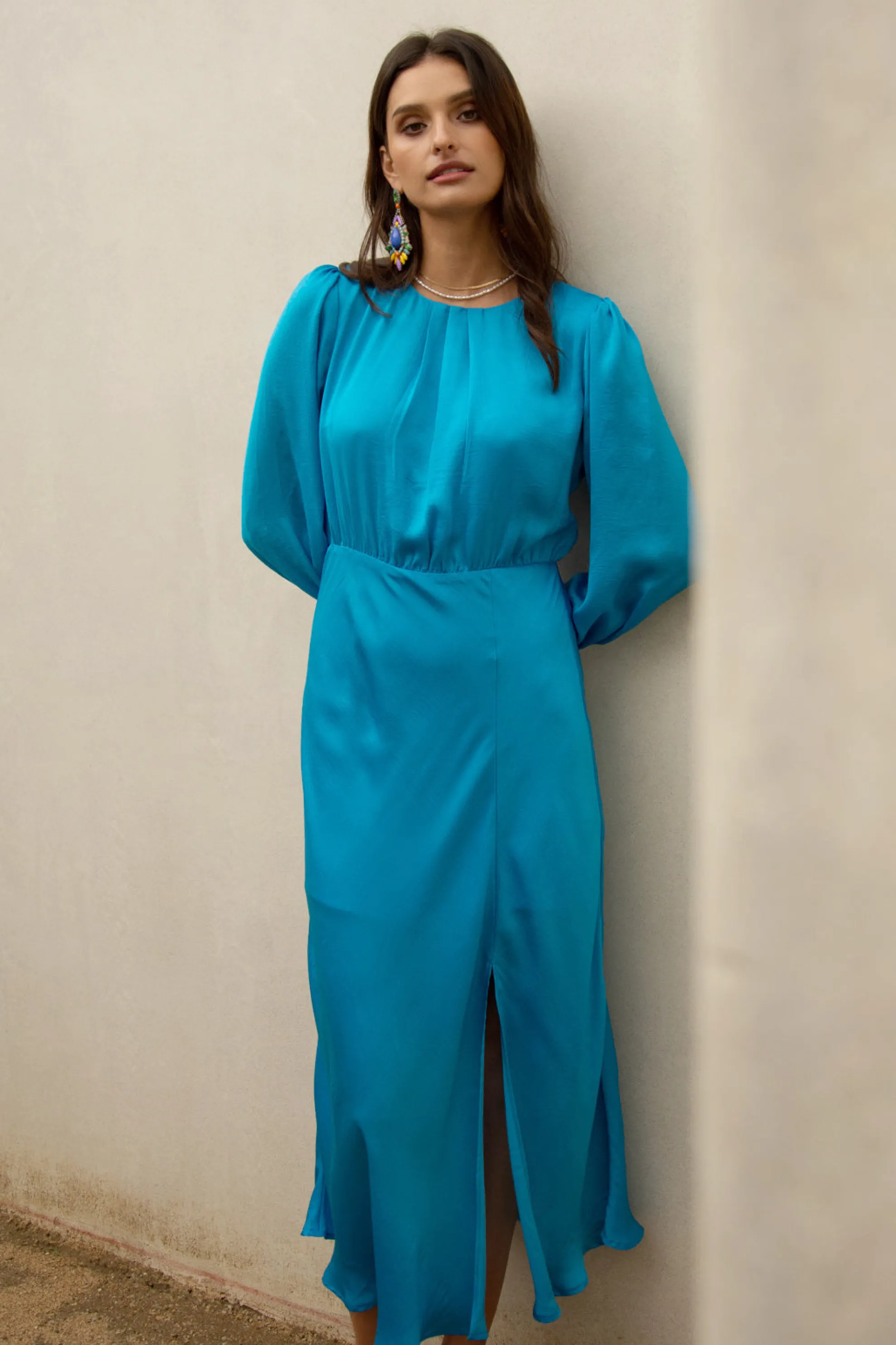 Mariela Front Slit Midi Dress