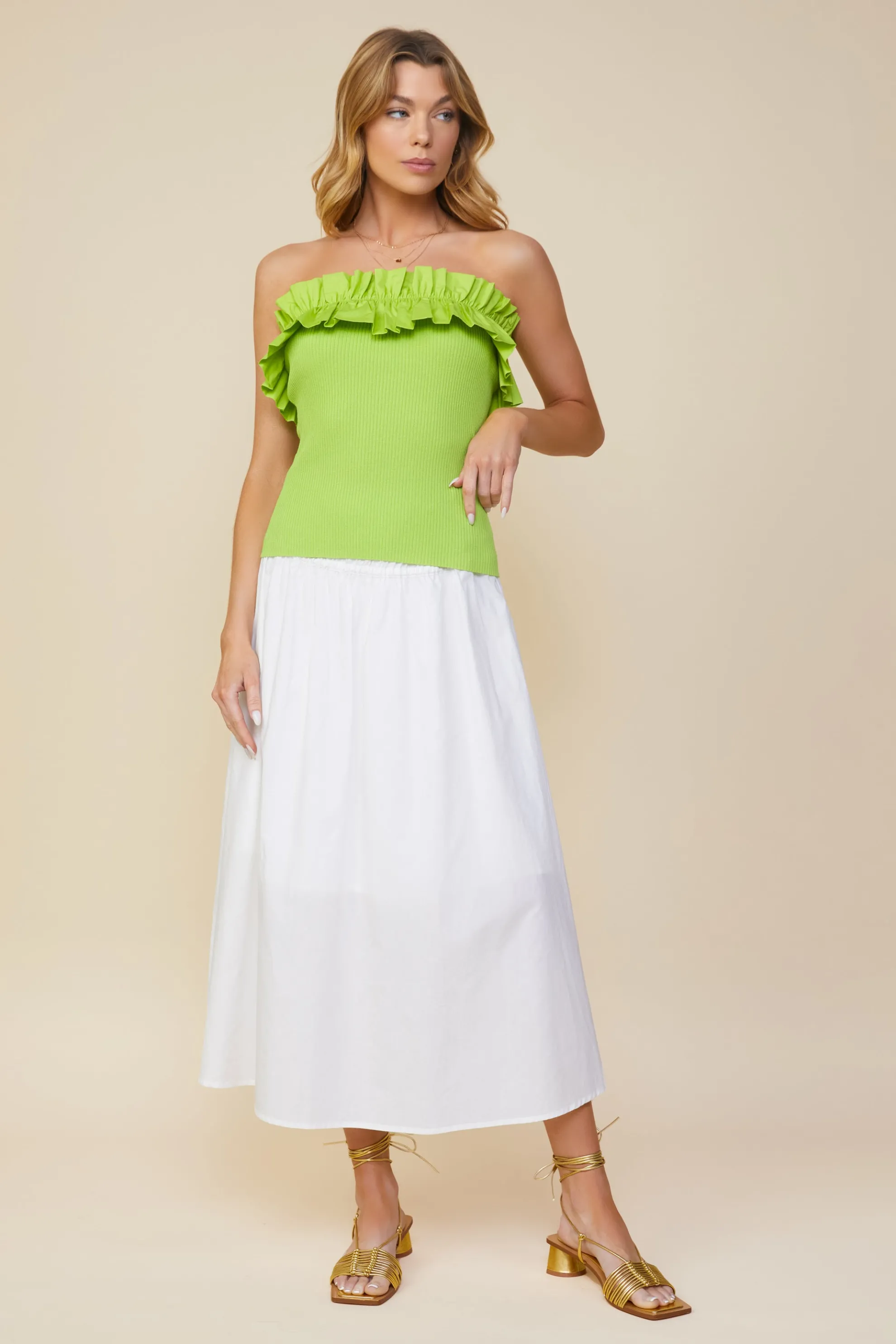 Ruffled Strapless Top