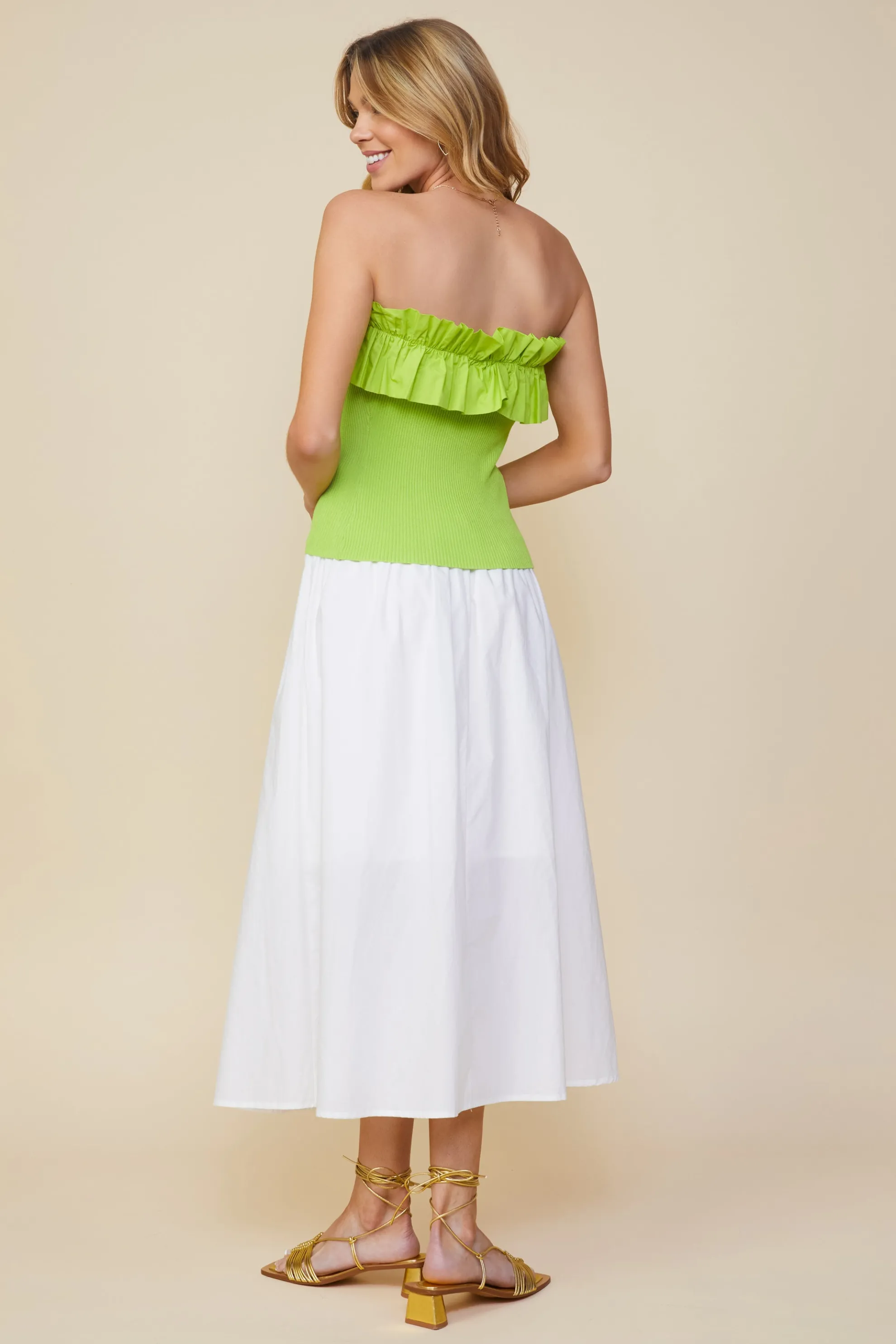 Ruffled Strapless Top