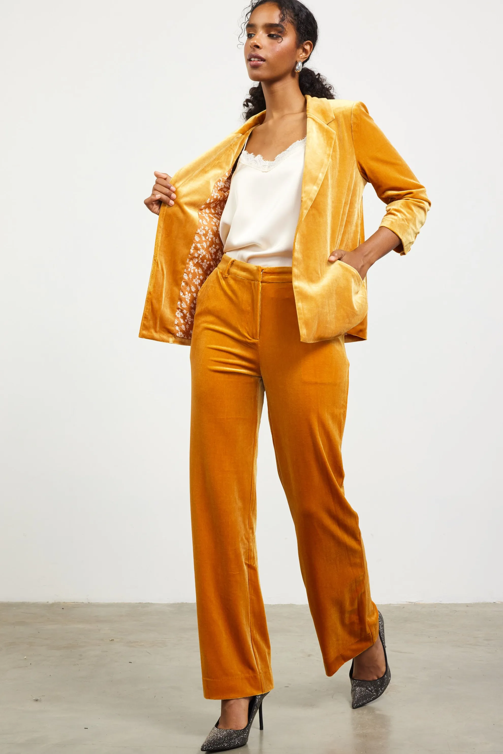 Velvet Wide Leg Pants