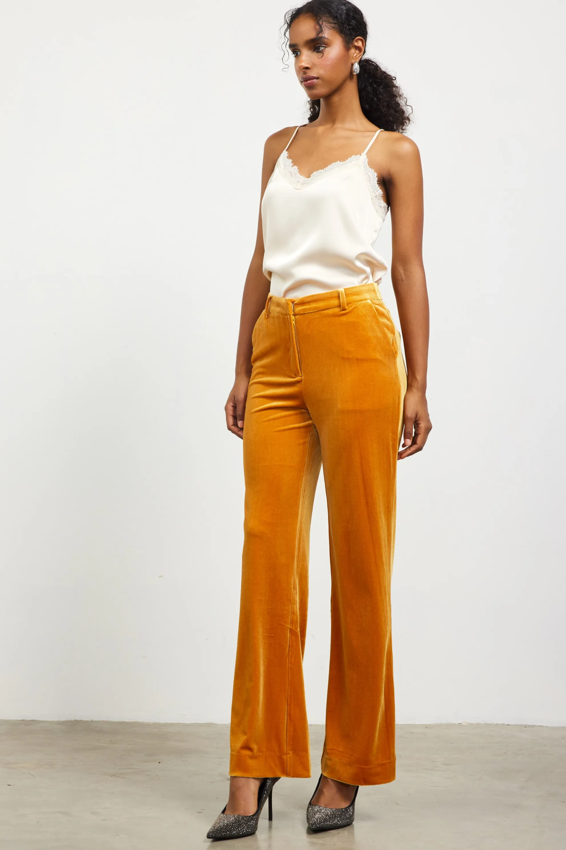 Velvet Wide Leg Pants