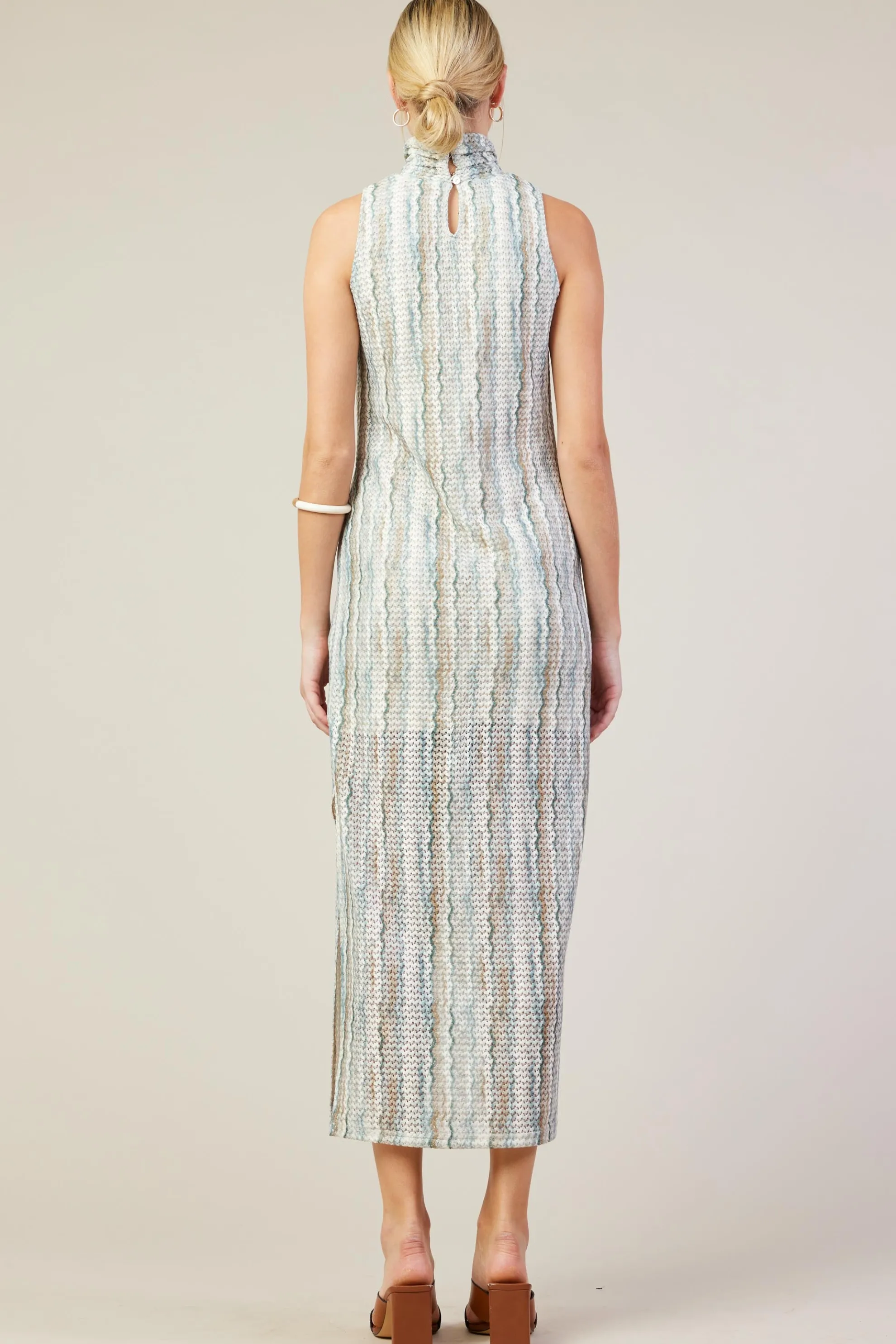 Printed Crochet Sleeveless Dress