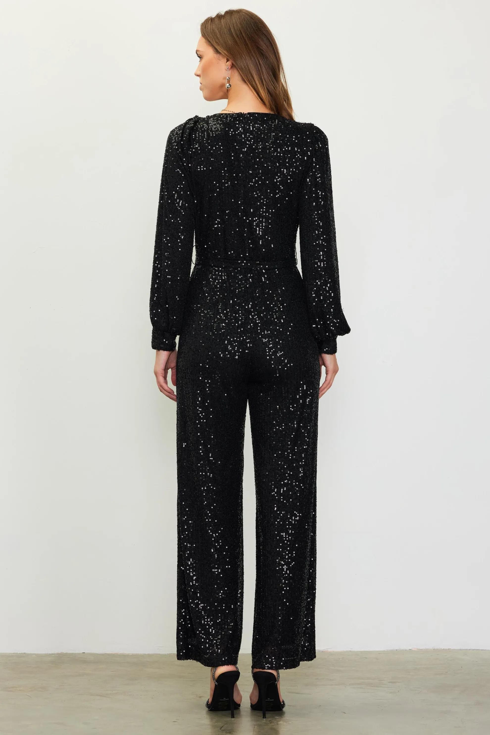 Sequin Wrap Jumpsuit