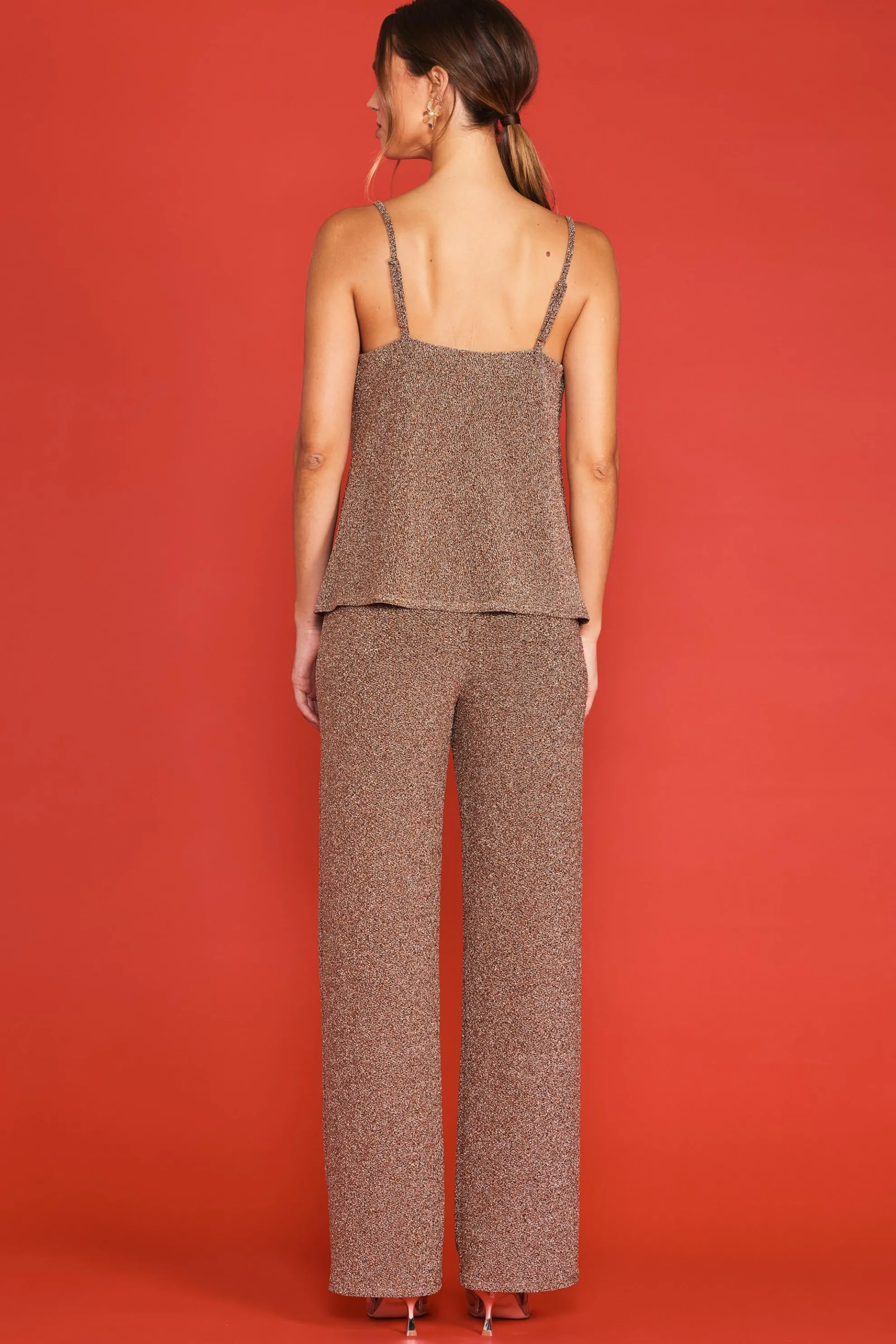 Lurex Cowl Neck Cami