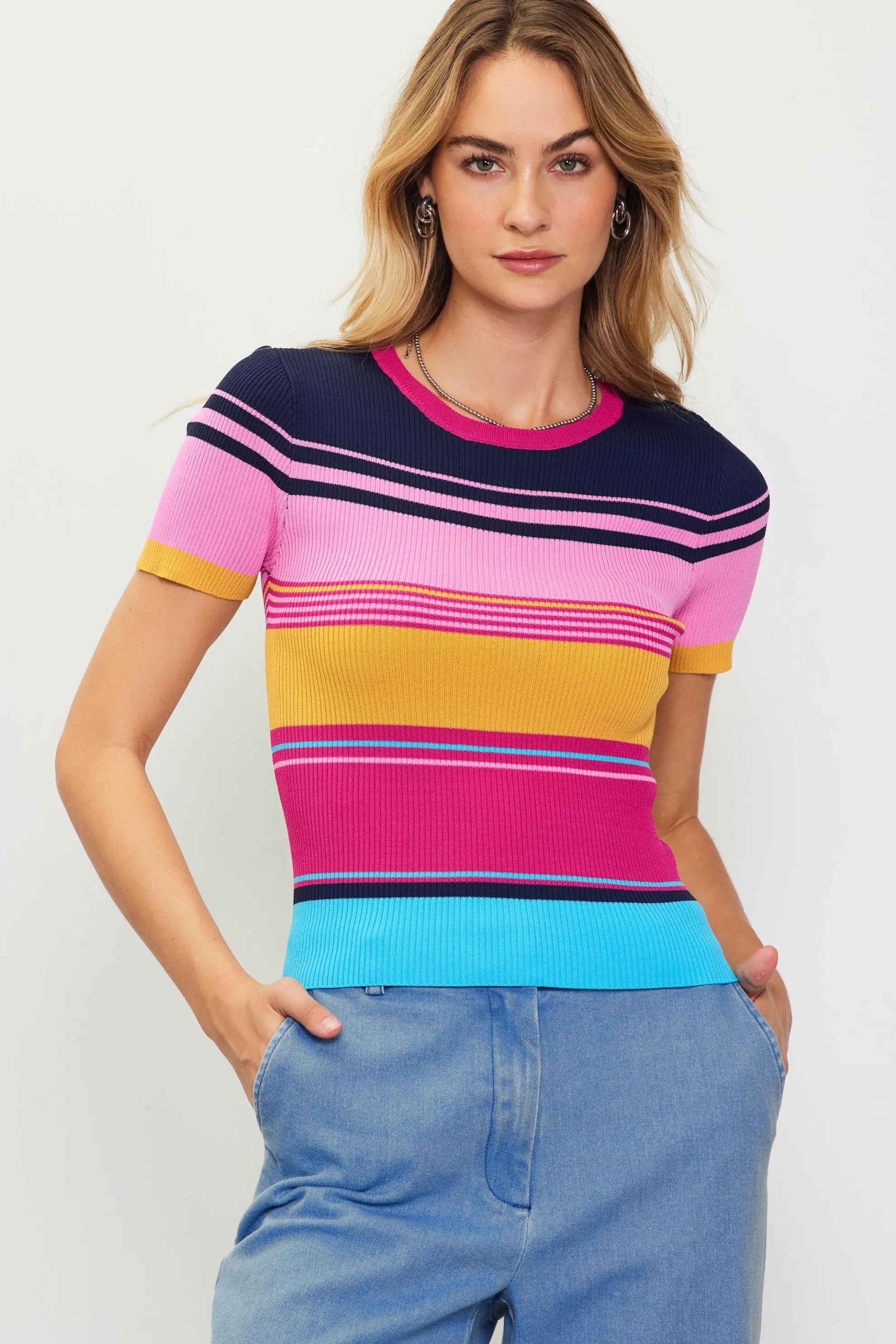 Multicolor Stripe Knit Top