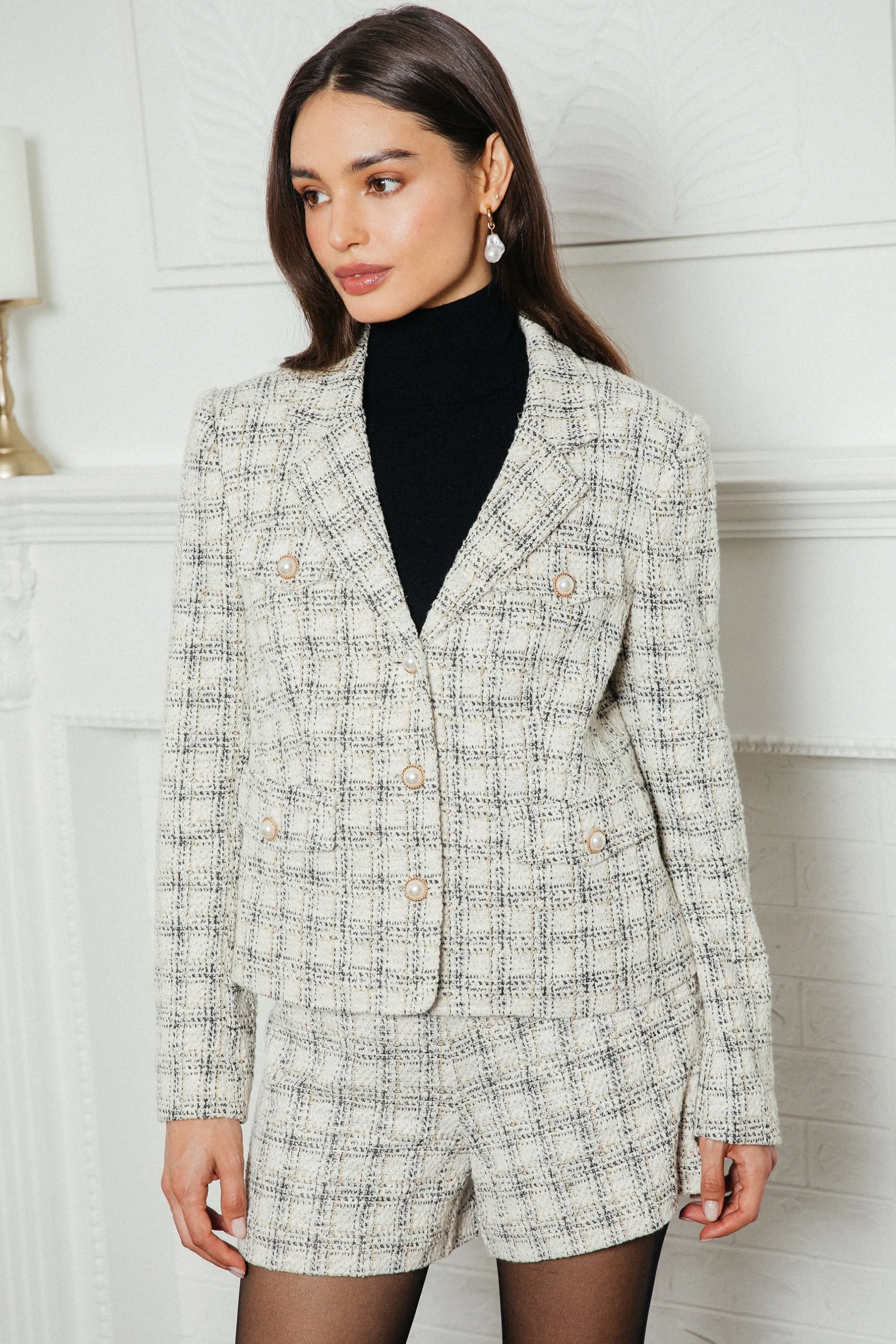 Raina Plaid Tweed Jacket