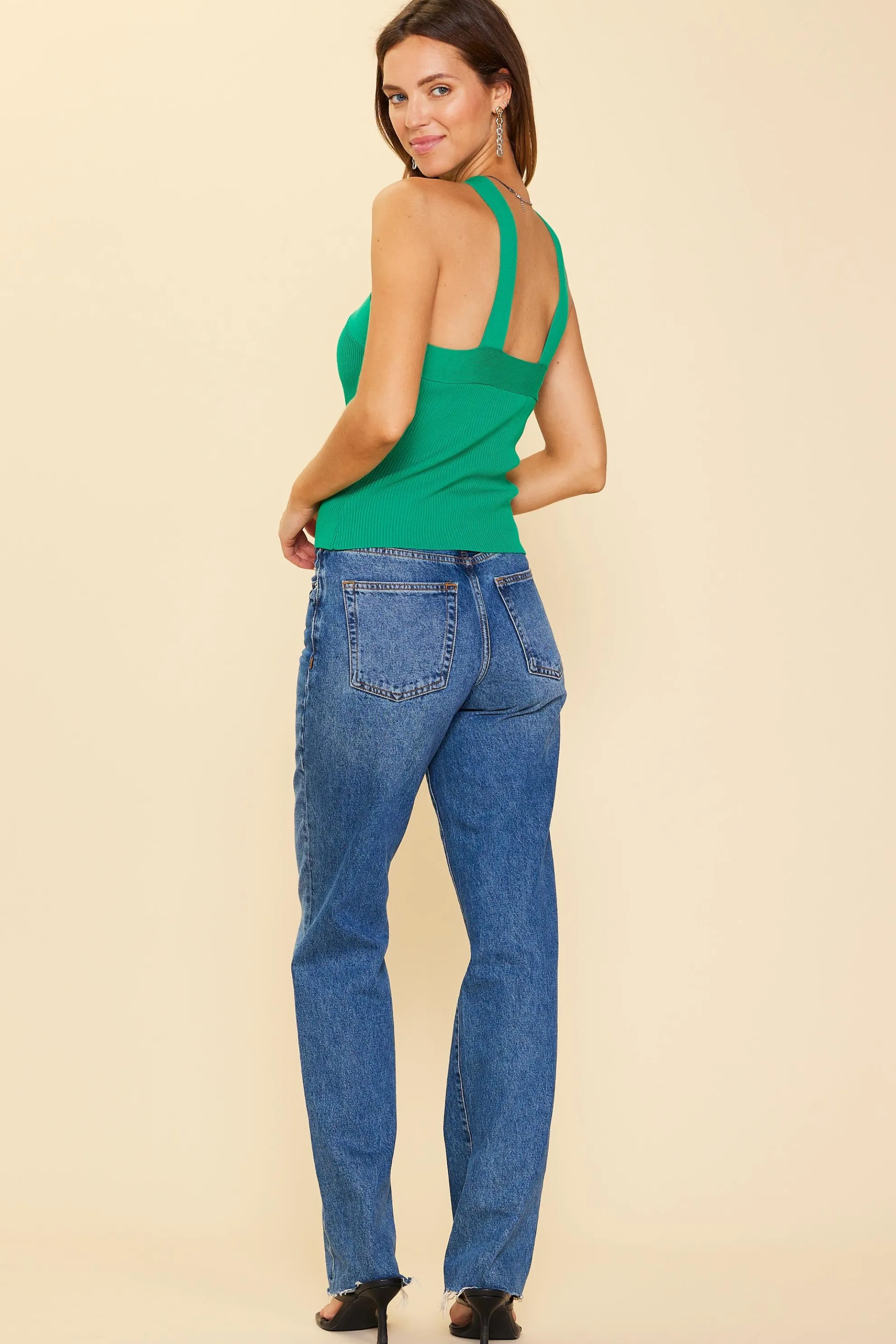 Crossed Neck Sweater Top