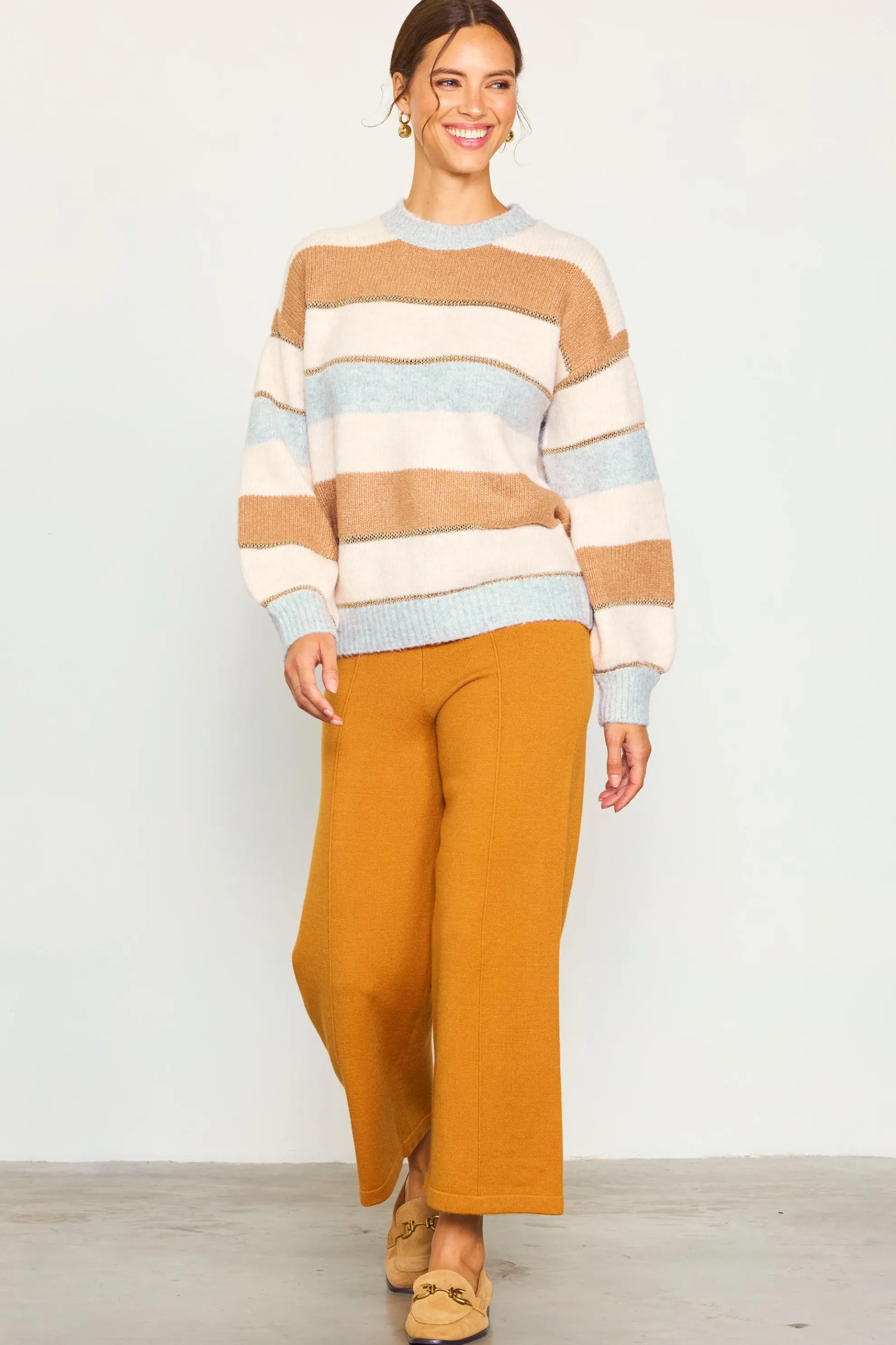 Lurex Stripe Oversized Sweater