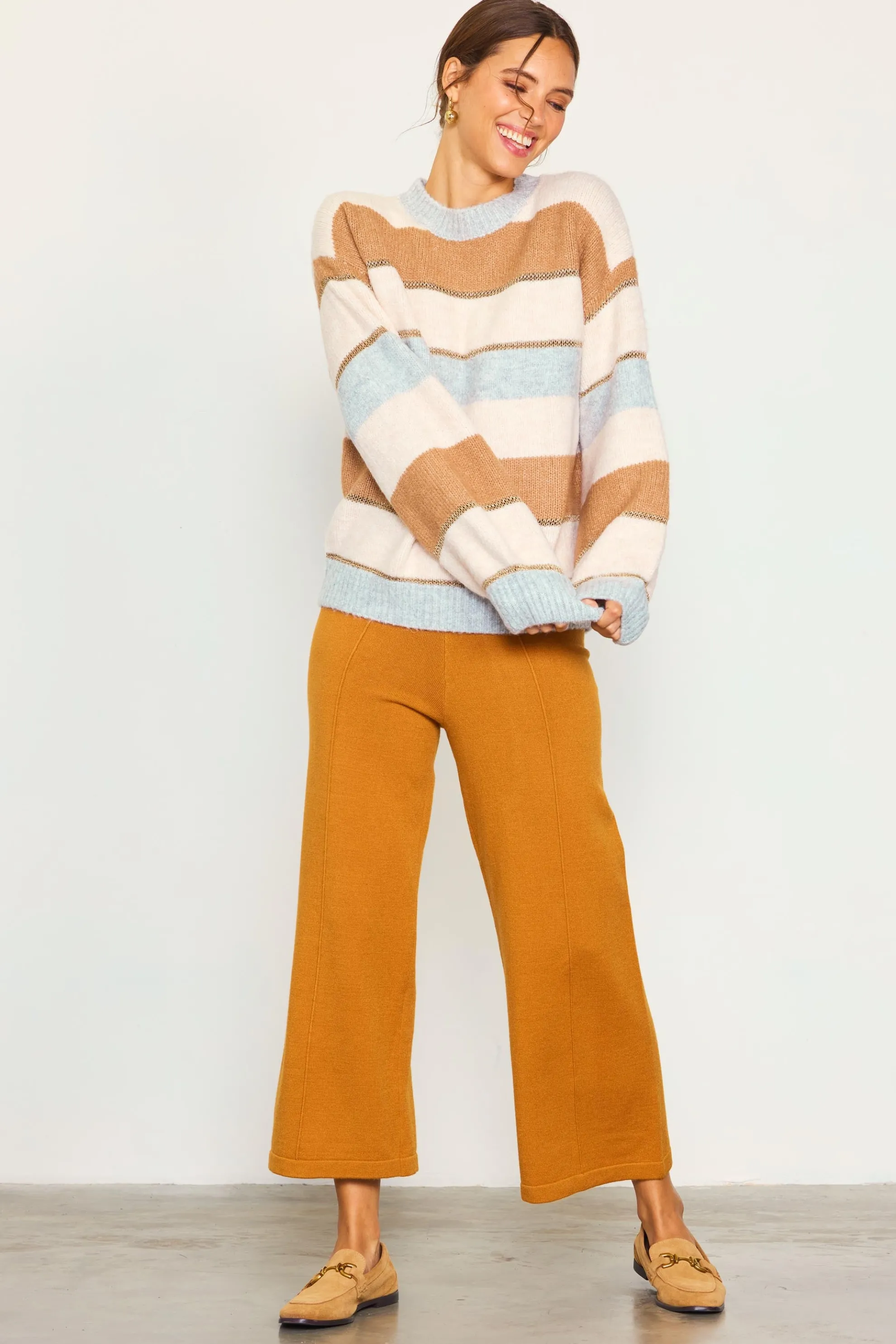 Lurex Stripe Oversized Sweater