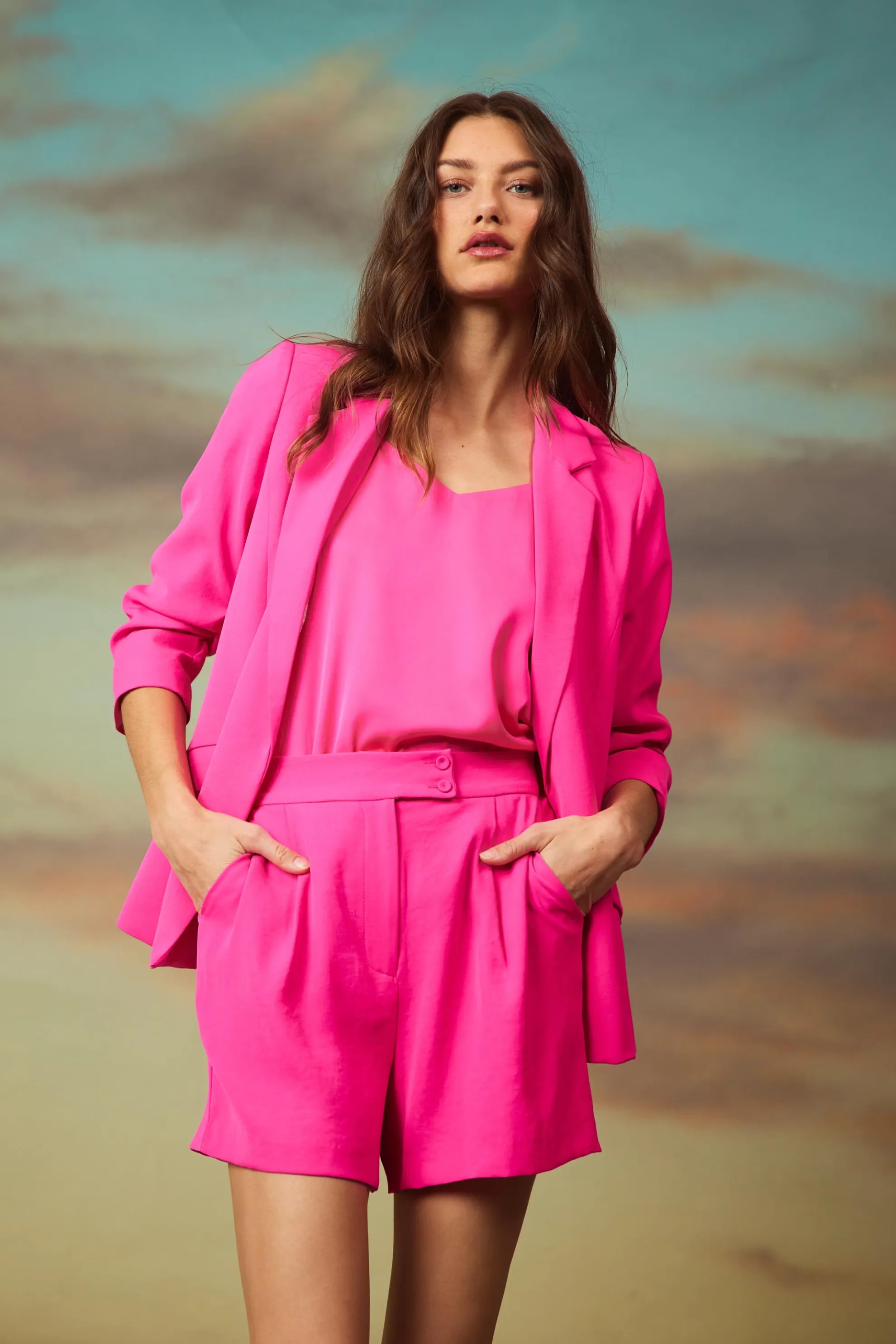 Recycled Shirred Sleeve Blazer