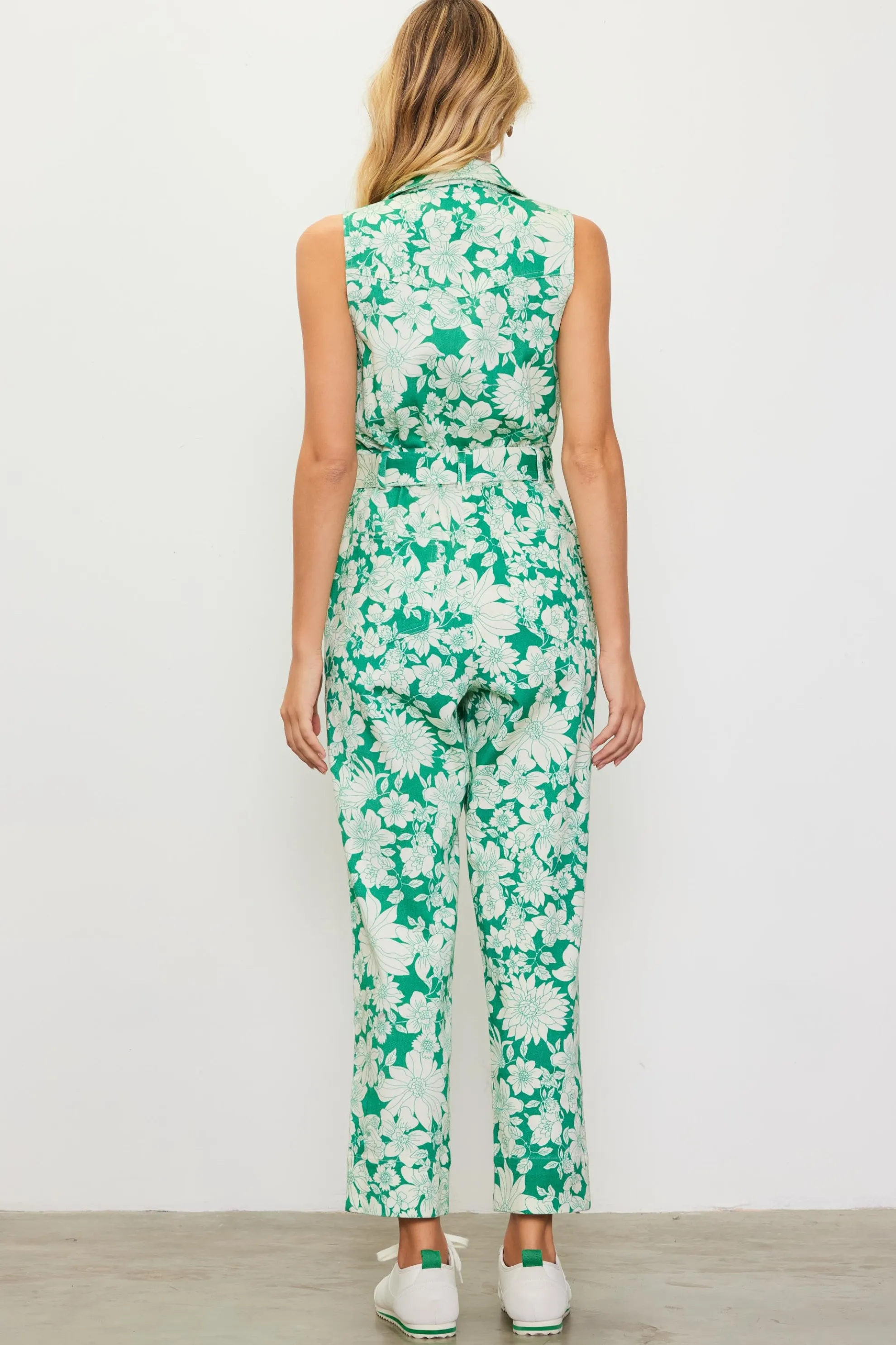 Lily Print Twill Sleeveless Jumpsuit